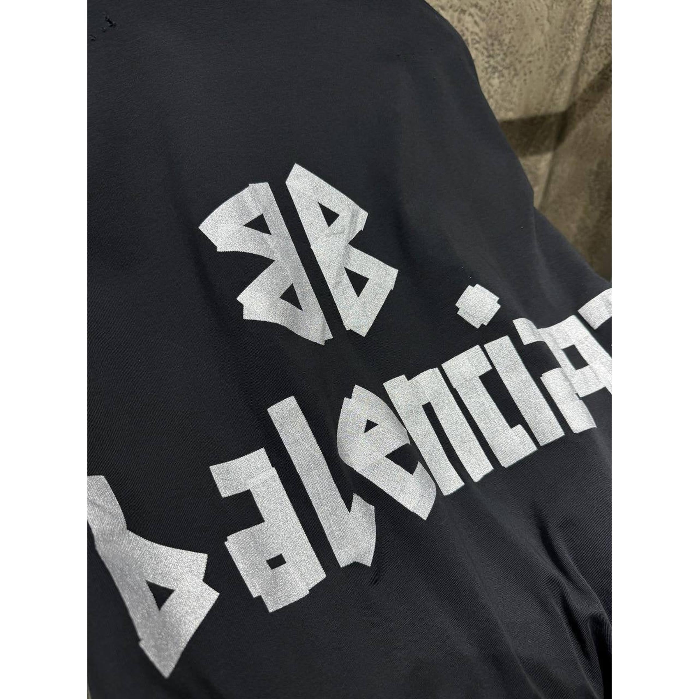 Crna prevelika majica kratkih rukava