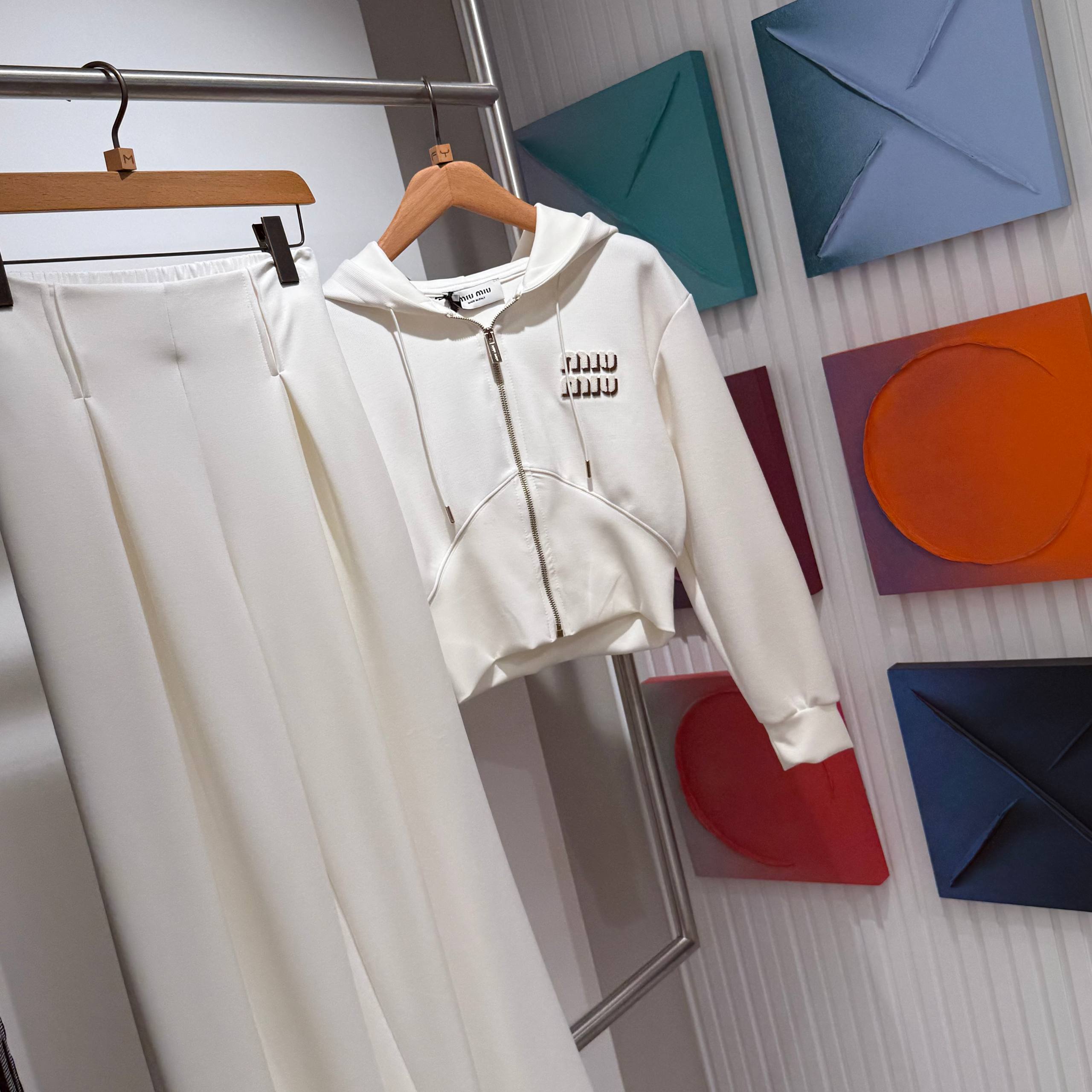 White Cotton Women Tracksuit