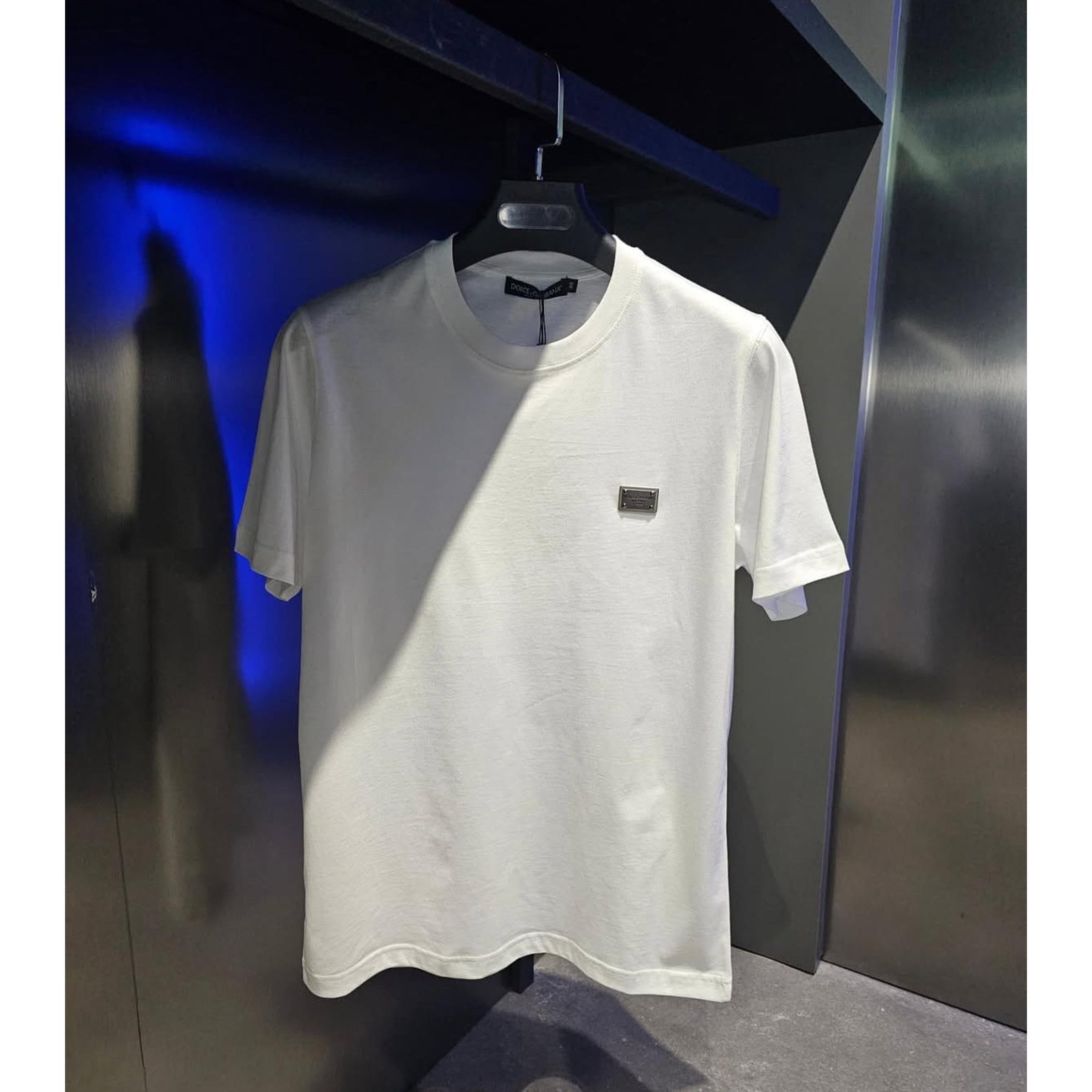 White Cotton T-shirt with Emblem
