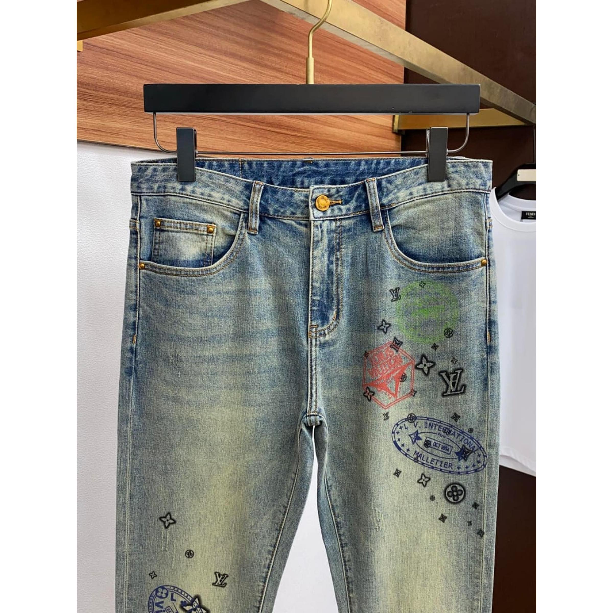 Blue Jeans with Logos