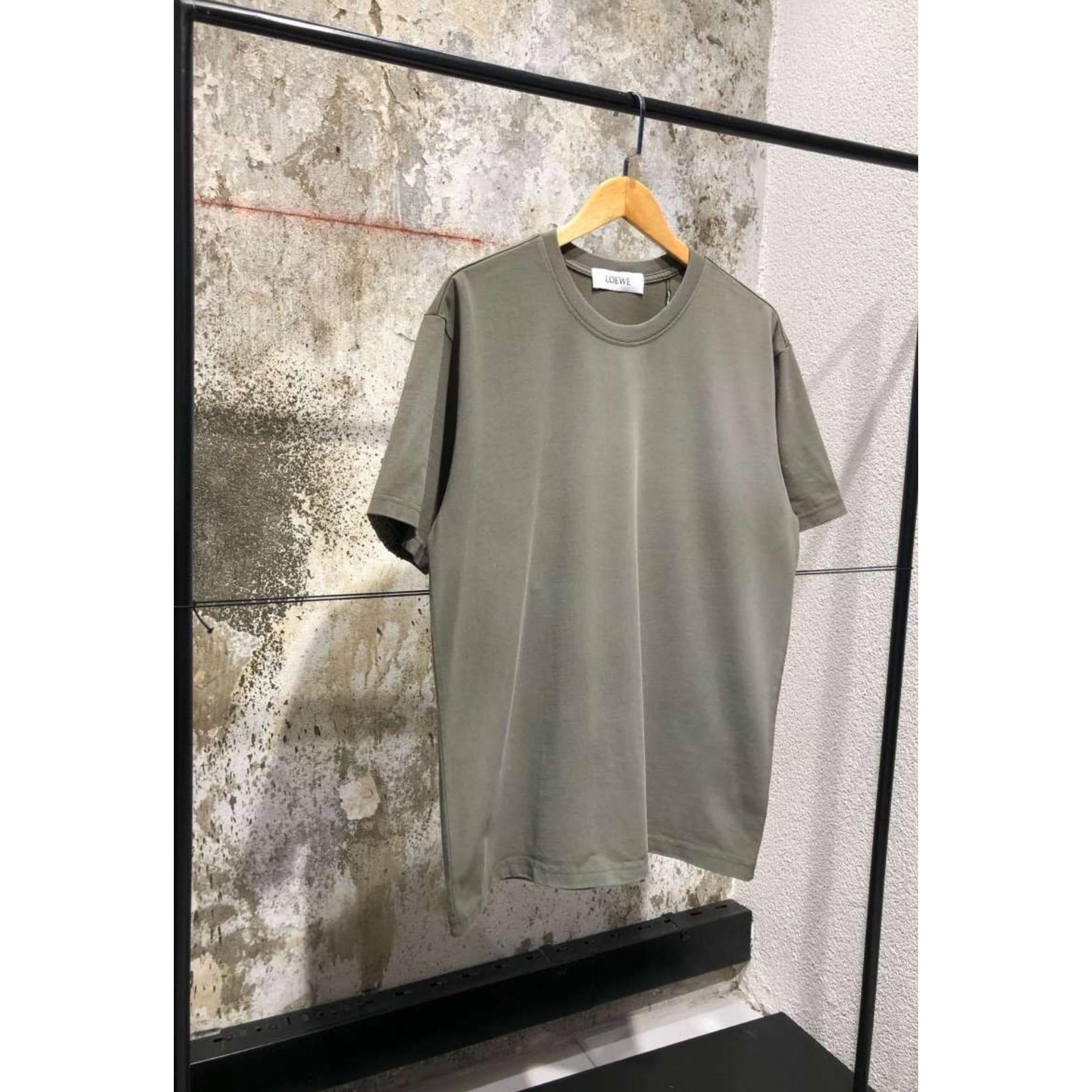 Green Cotton T-shirt with Sleeves Logos