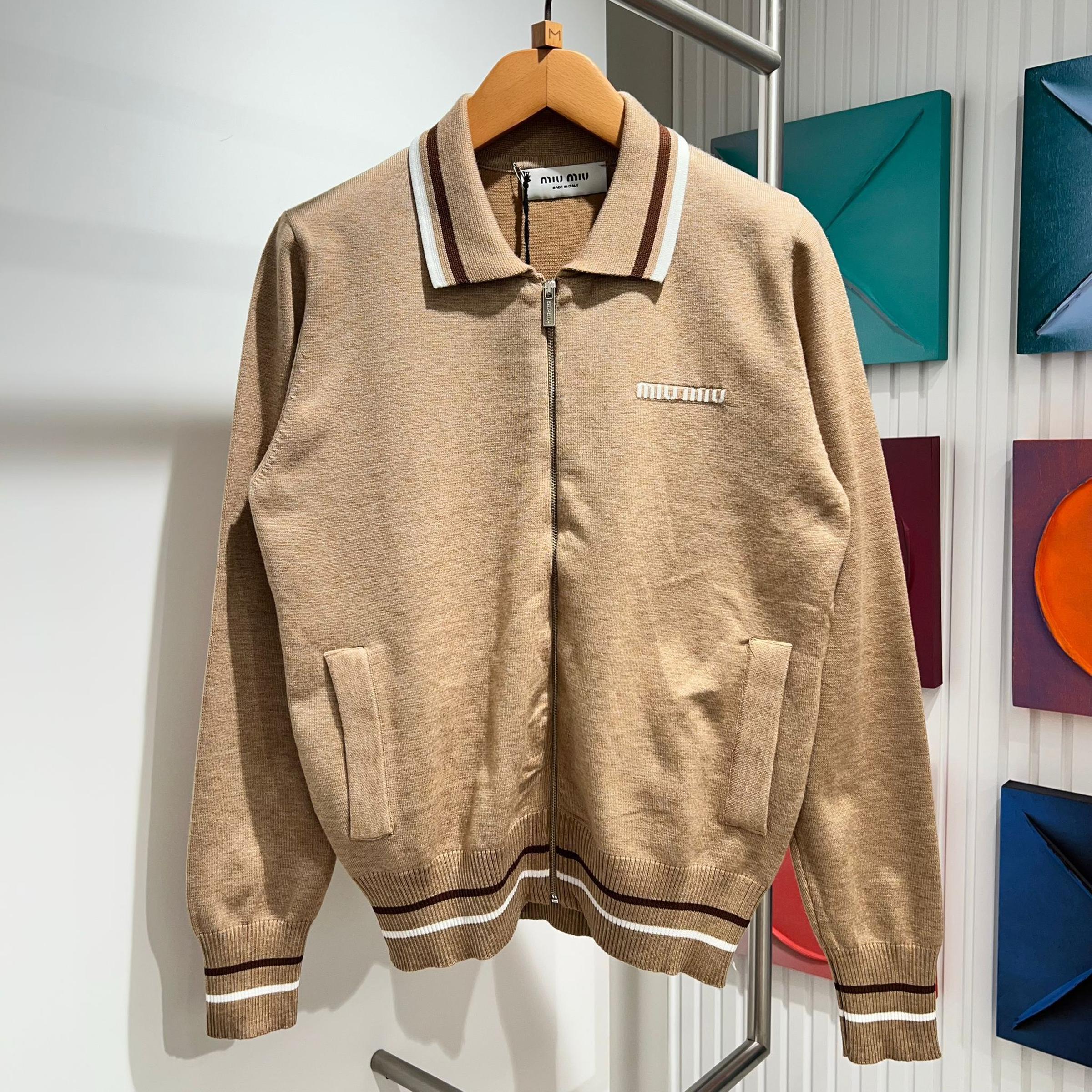 Pleteni set od 2 komada s patentnim zatvaračem za žene bež boje