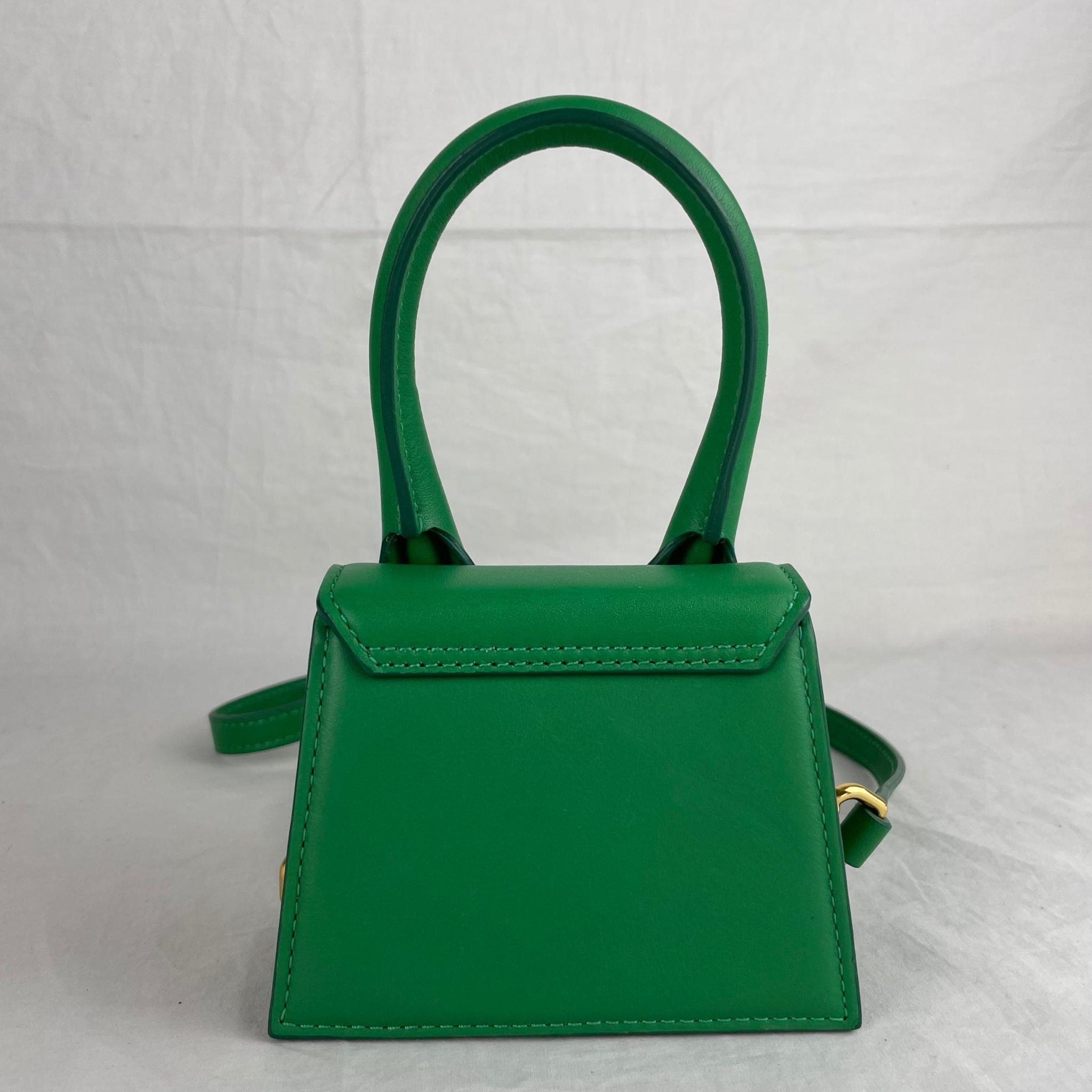 Zelena ženska mini torba od prave kože