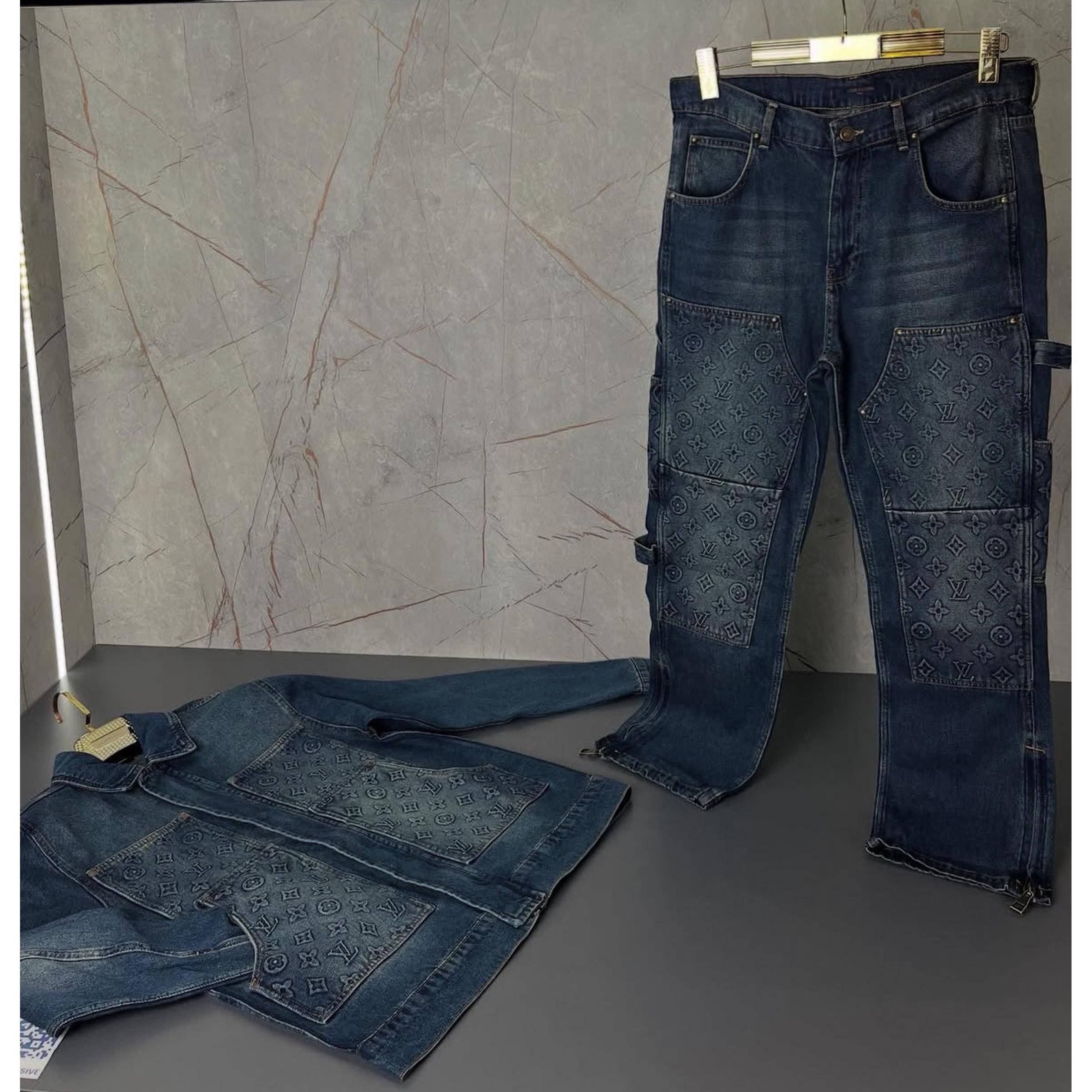 Premium Denim Monogram Set in 2 Pieces