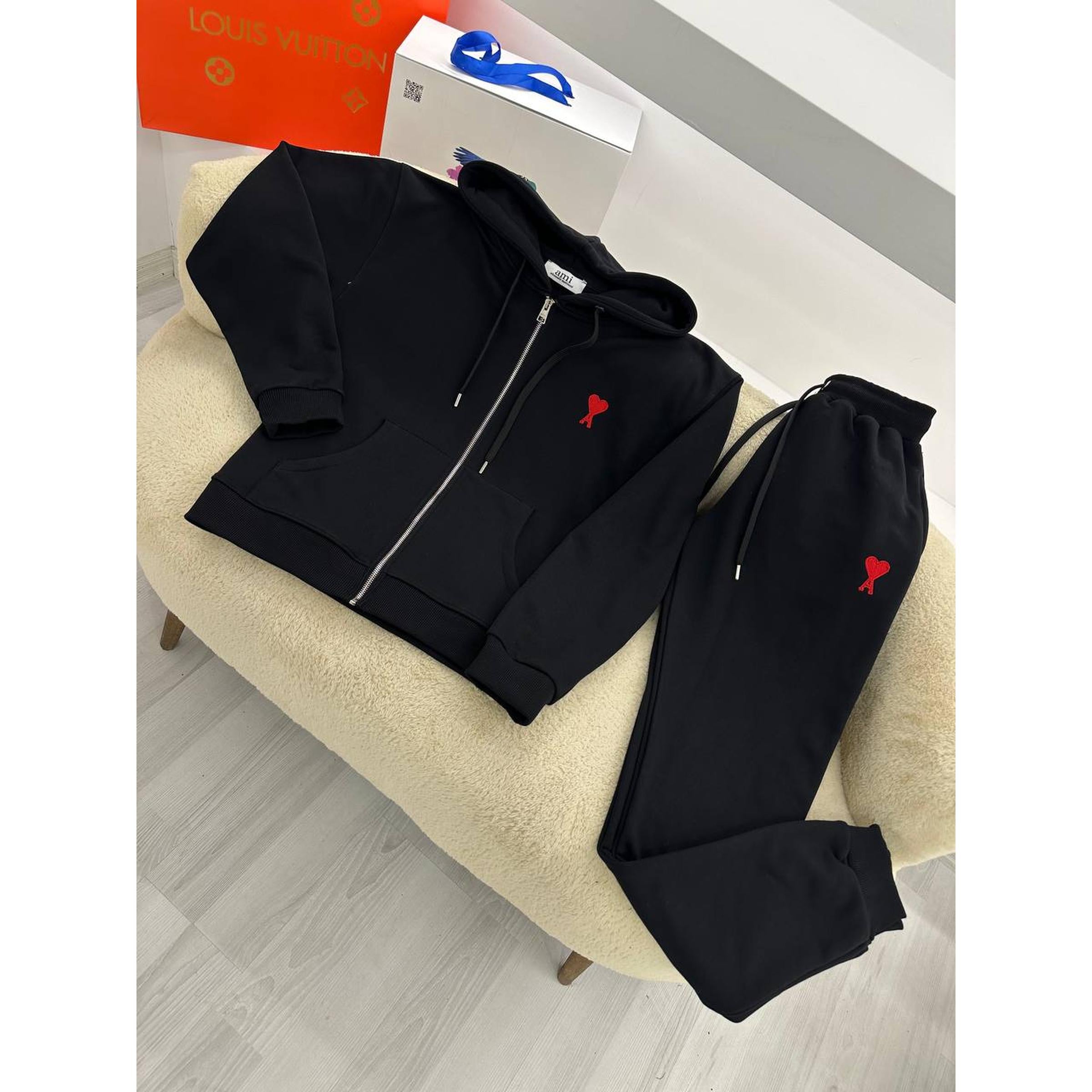Black Cotton Women Tracksuit