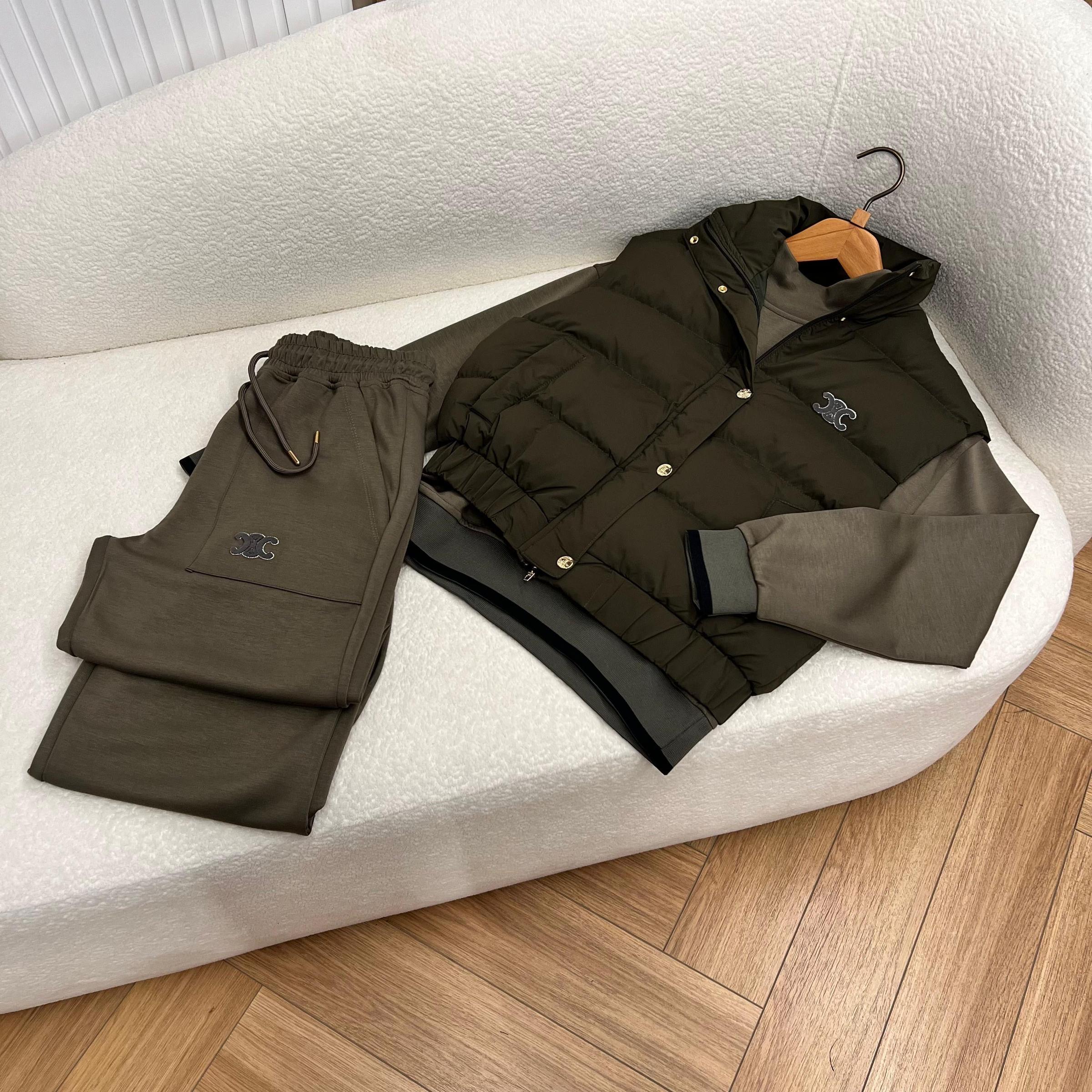 Green Women Cotton Set in 2 Pieces (Vest not included)