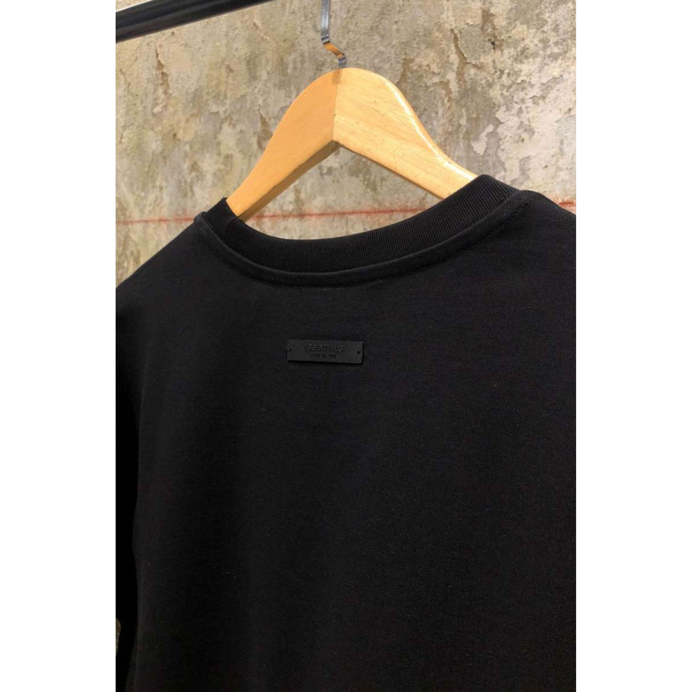 Černé bavlněné nadměrné tričko