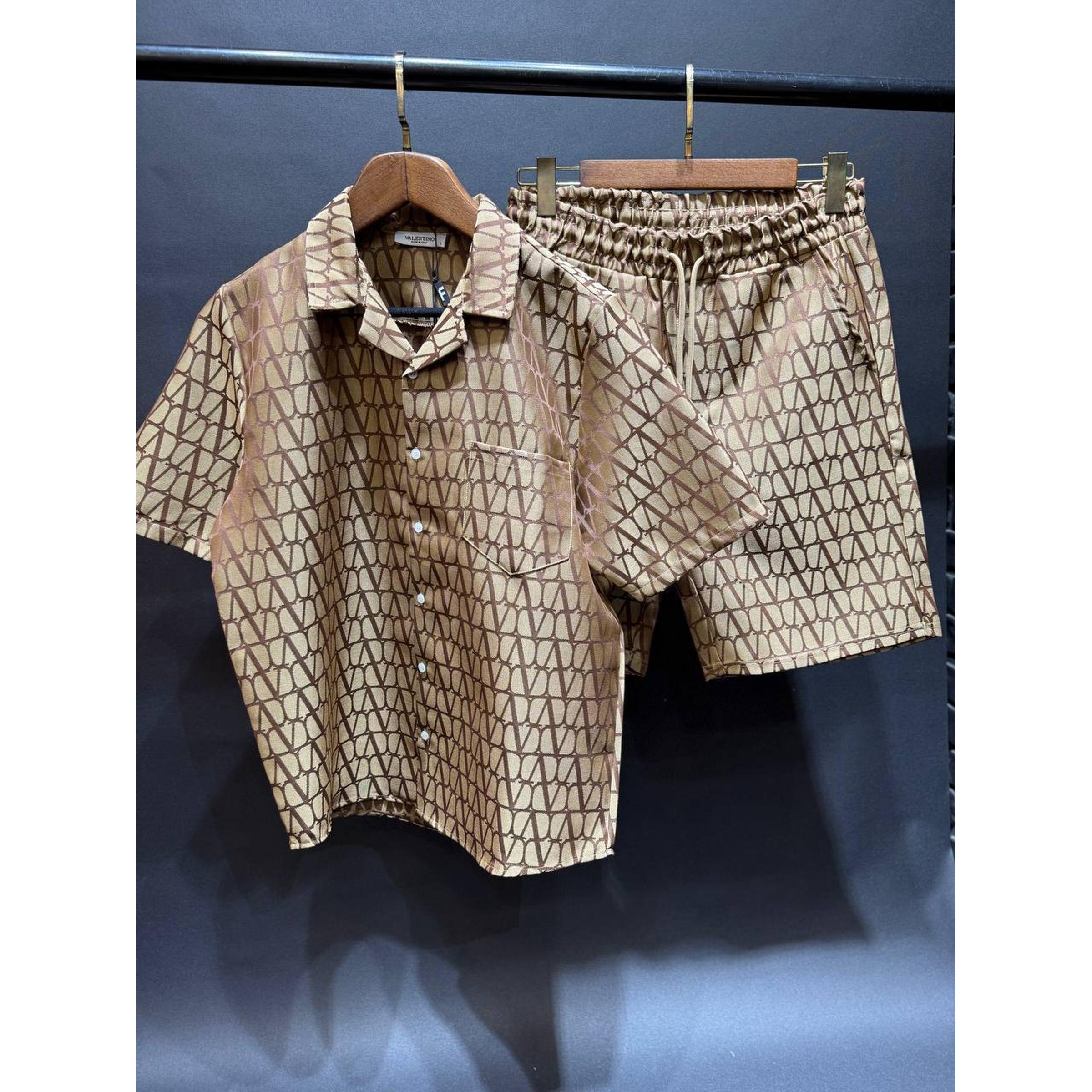 Brown Monogram Linen Summer Set