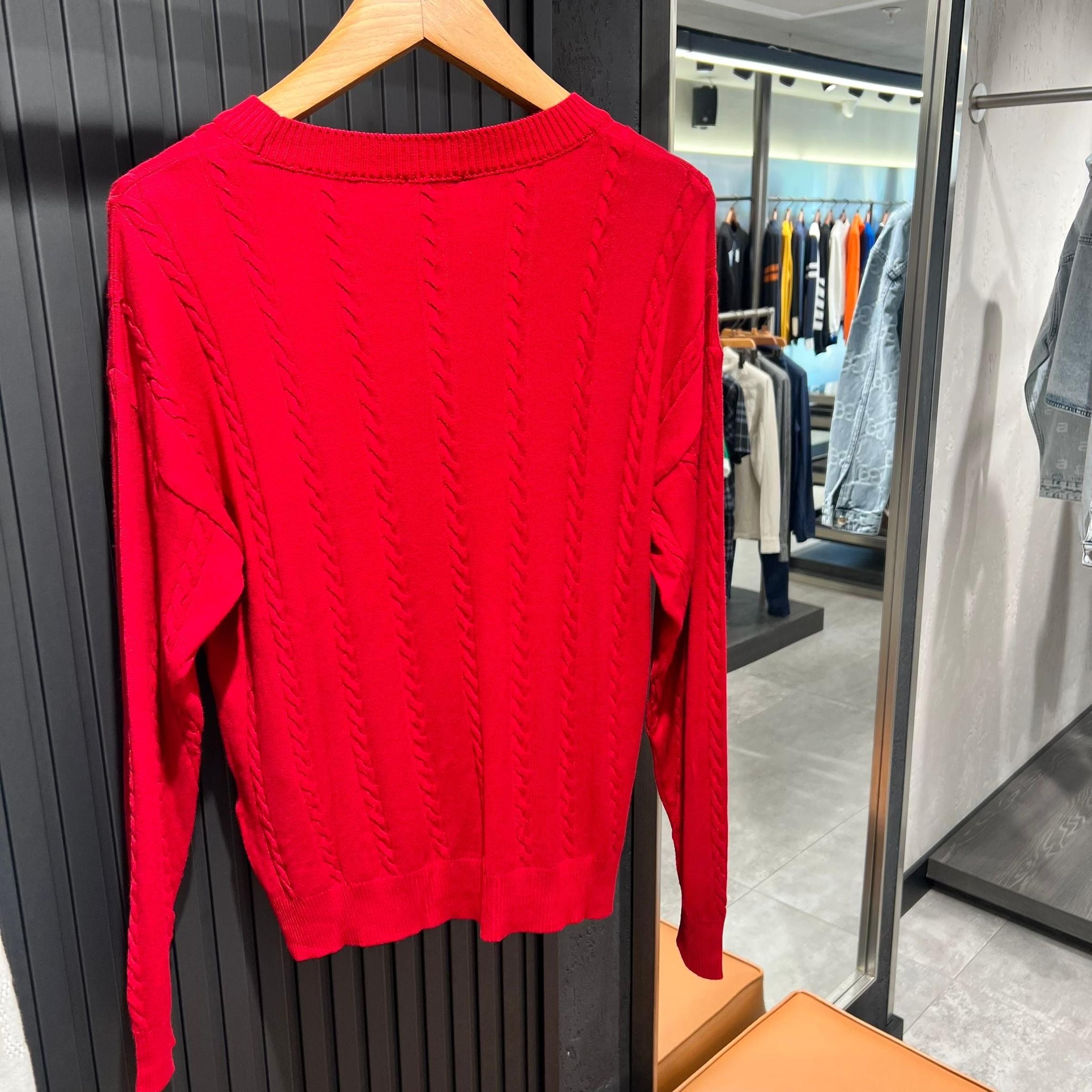 Crveni ženski pleteni džemper