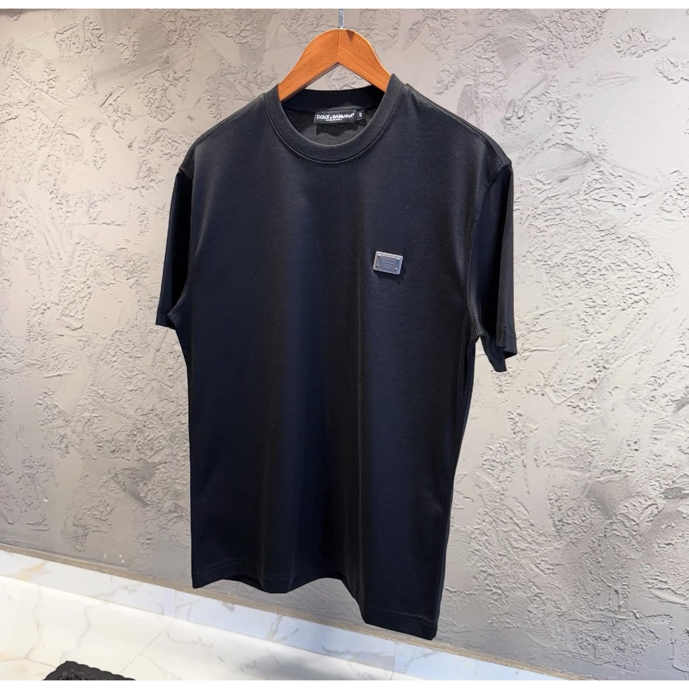 Black Oversized T-Shirt with Metal Emblem