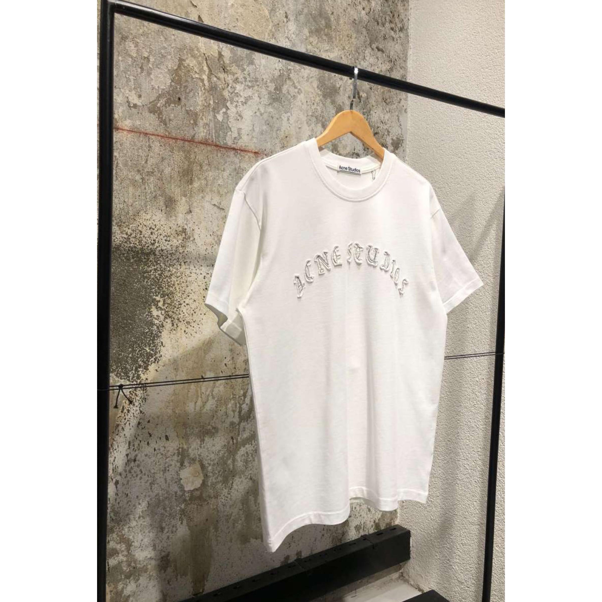 Bílé bavlněné tričko s vyšívaným logem