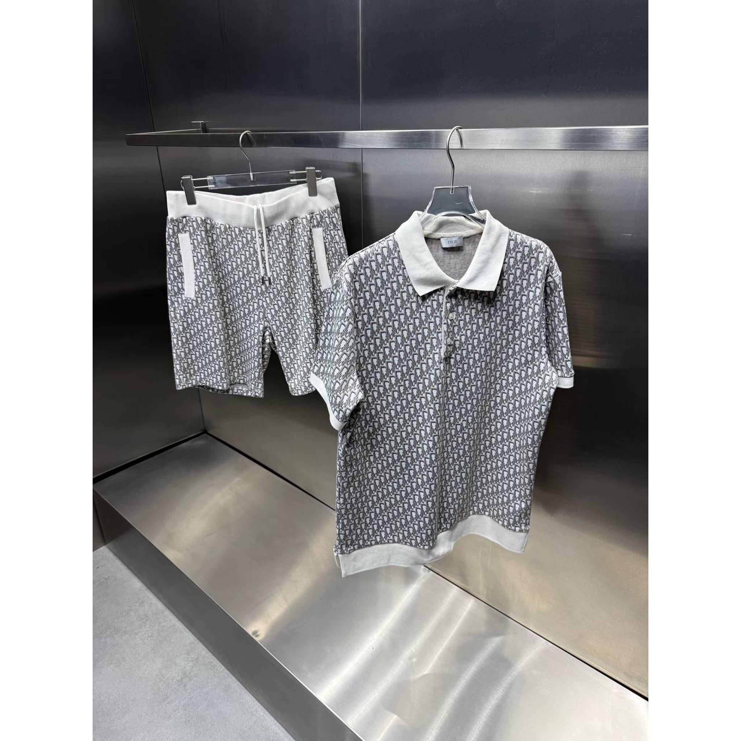 Grey Monogram Premium Cotton Summer Set