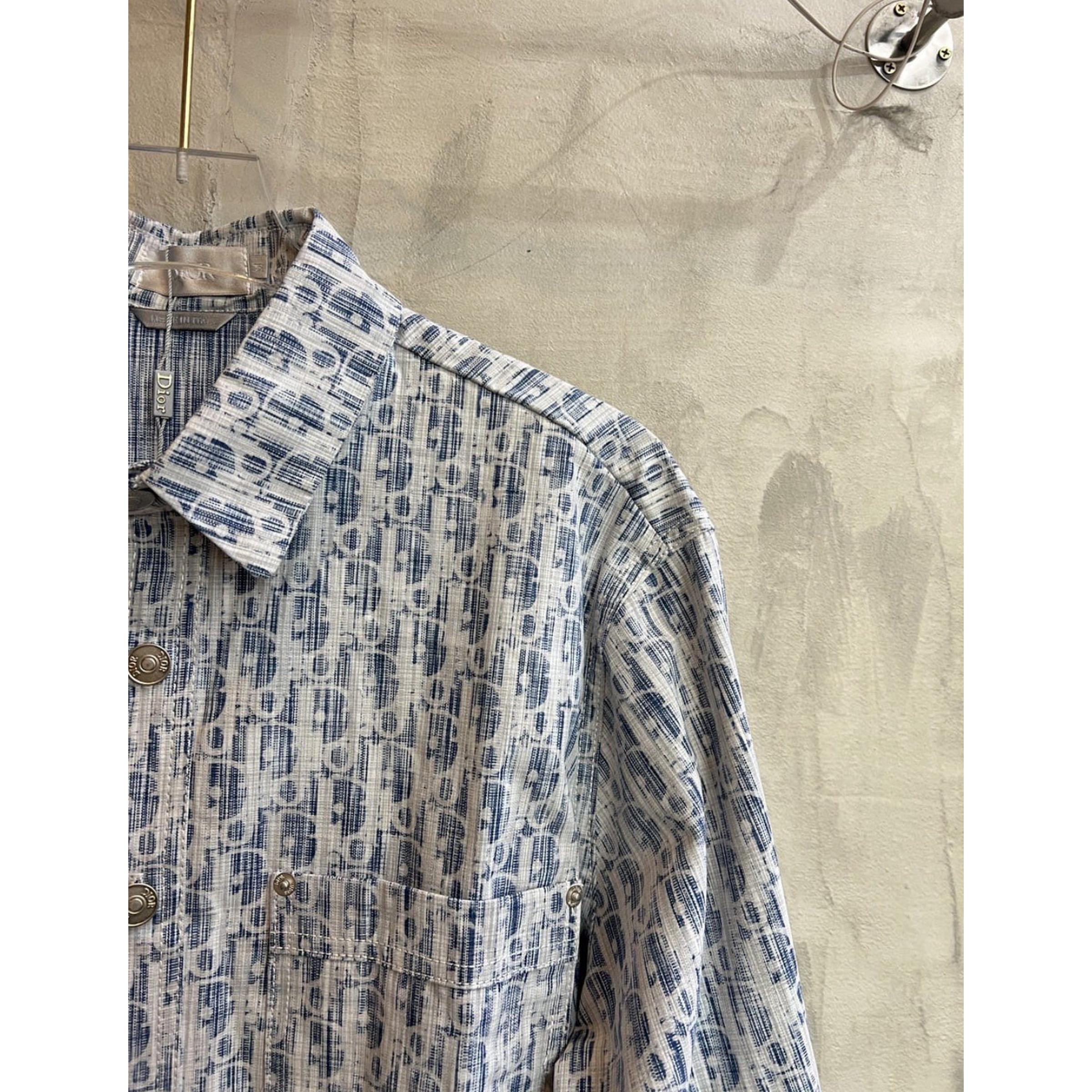 Modrá monogramová košile