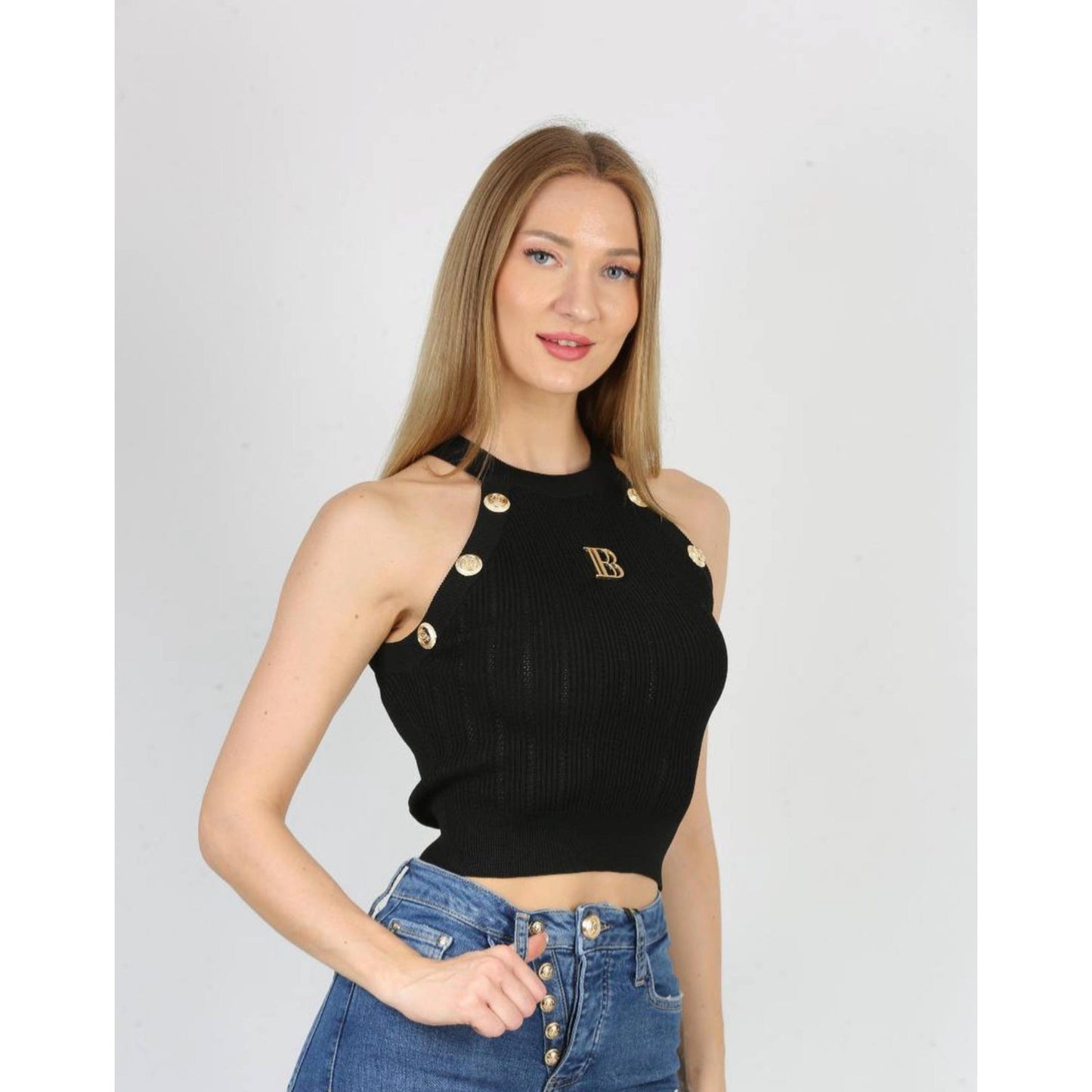 Black Knitted Women Top