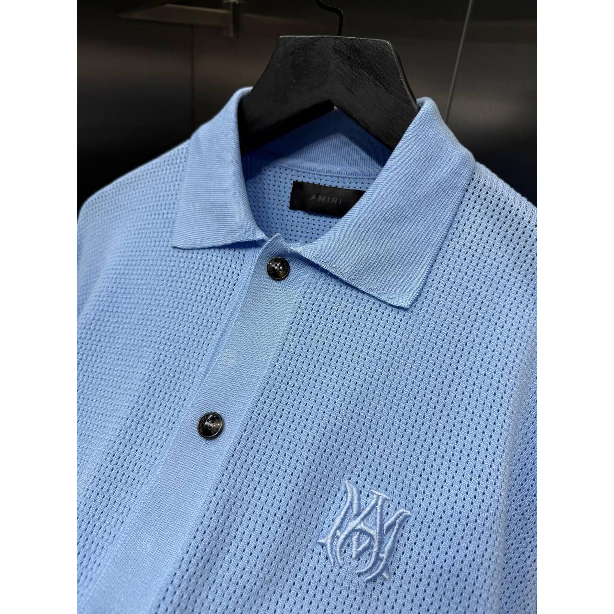 Light Blue Polo Knitted Shirt