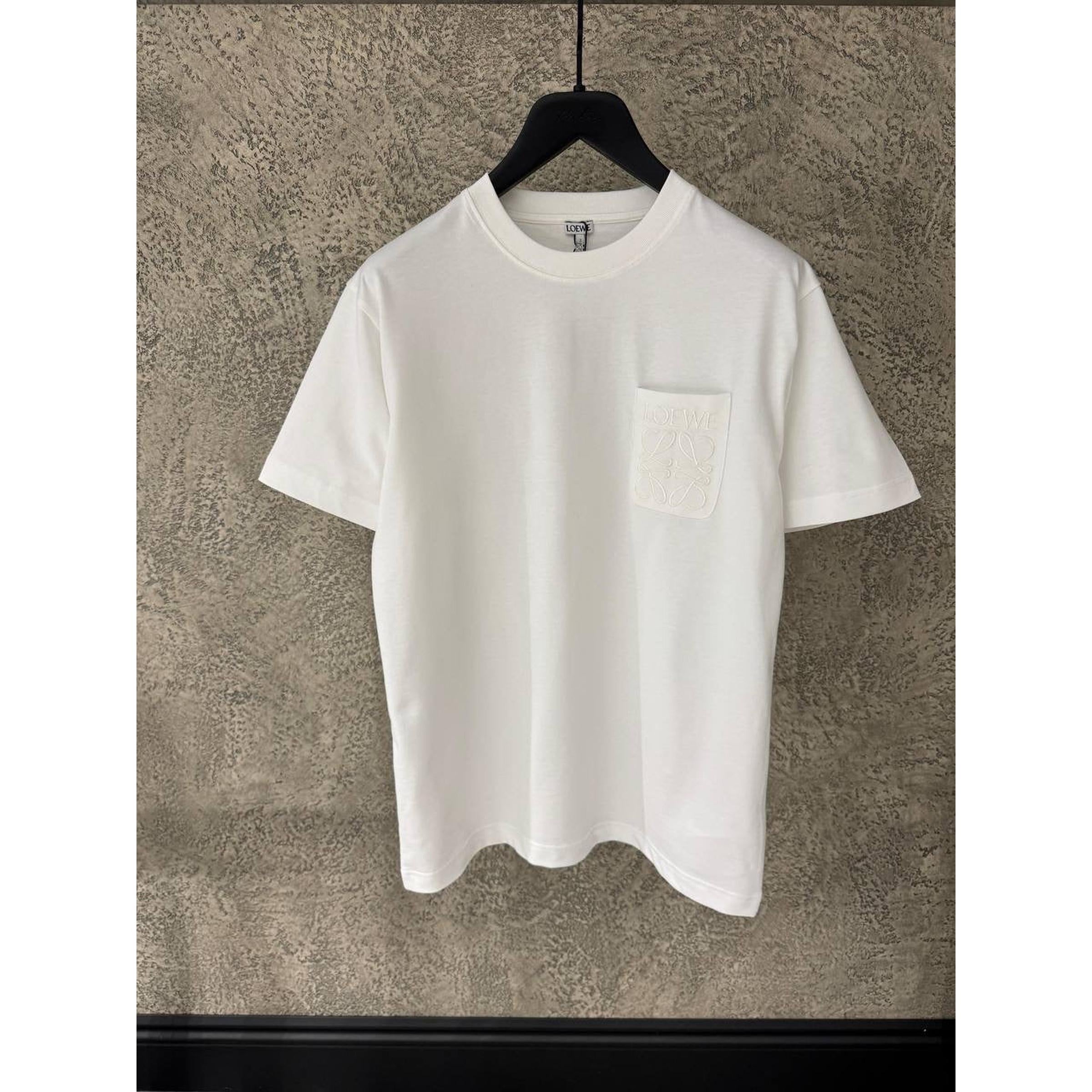 White Oversized Cotton T-shirt with Pocket