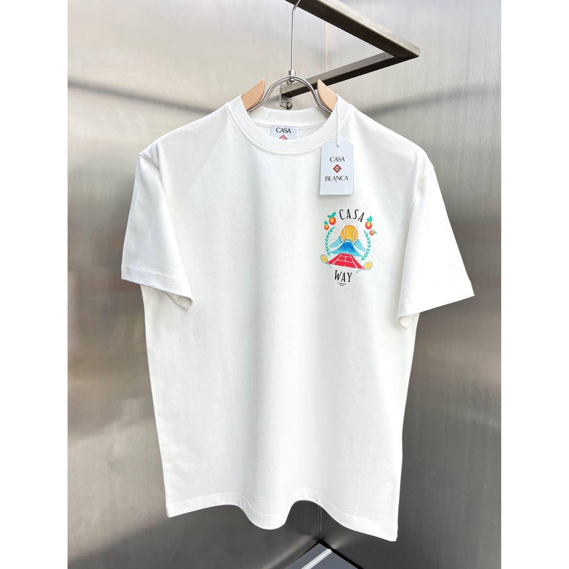 Bílé bavlněné tričko s logem