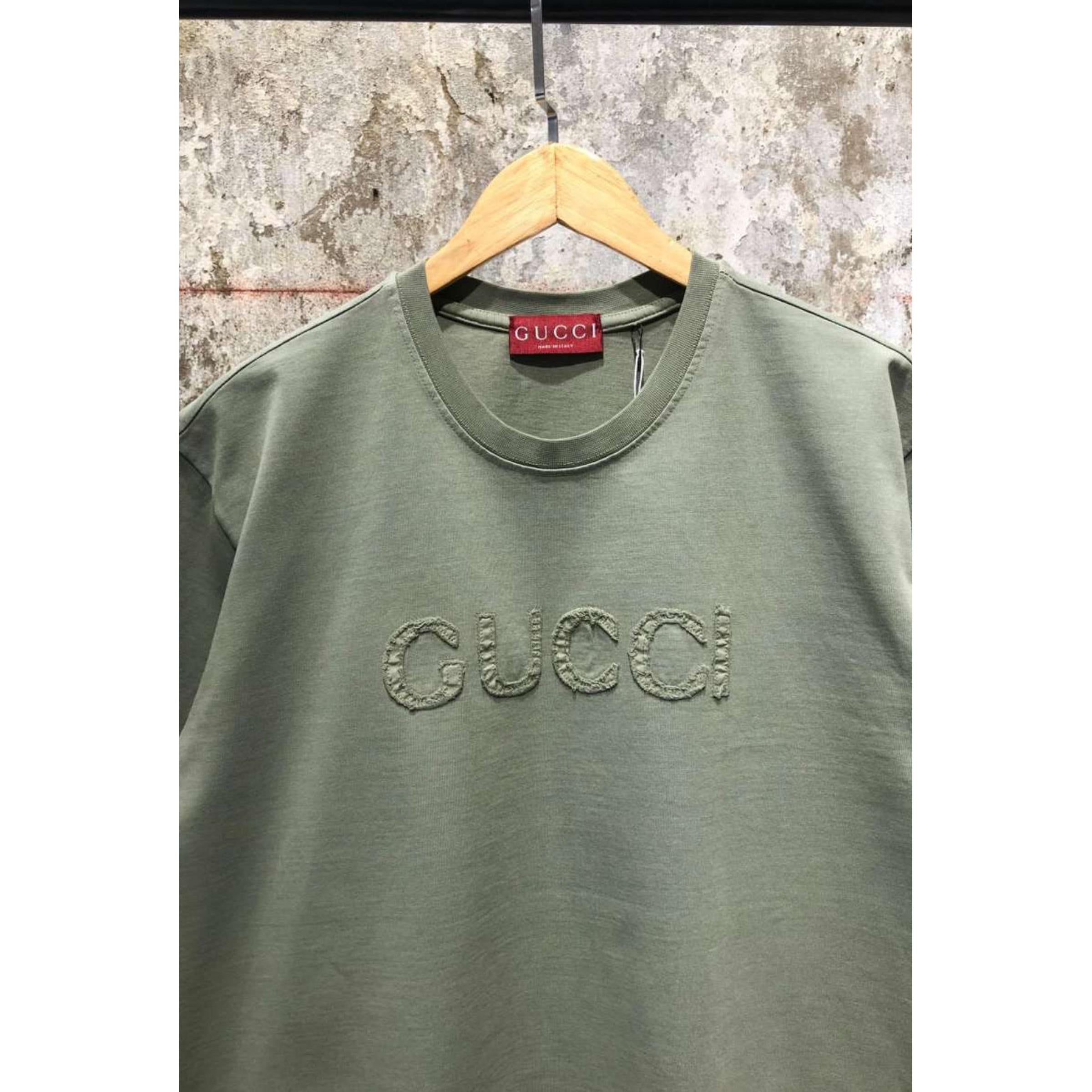 Green Cotton T-shirt with Logo