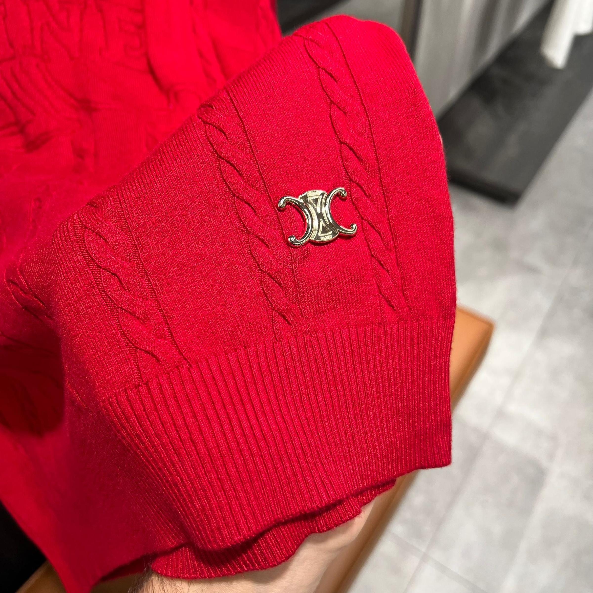 Crveni ženski pleteni džemper