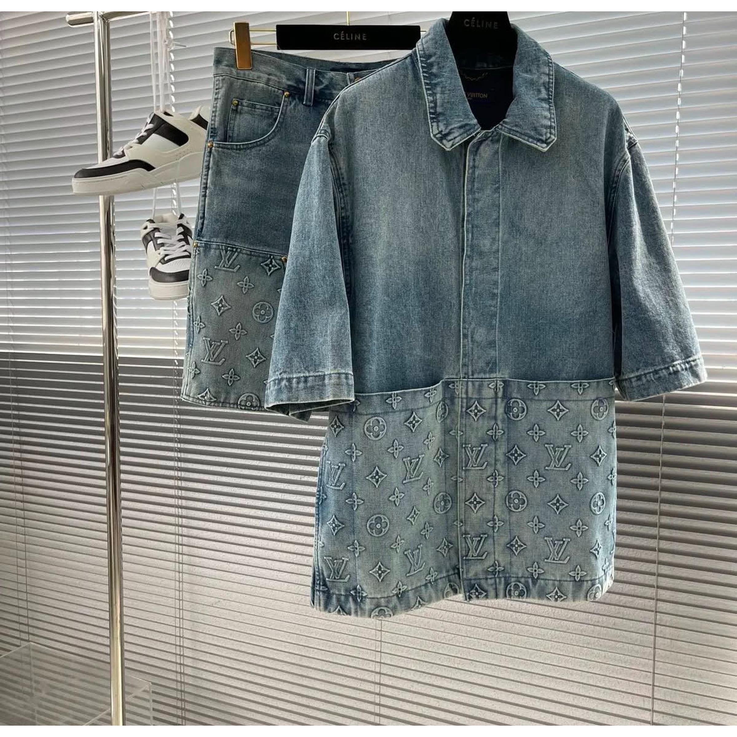 Premium Denim Monogram Summer 2 piece Set