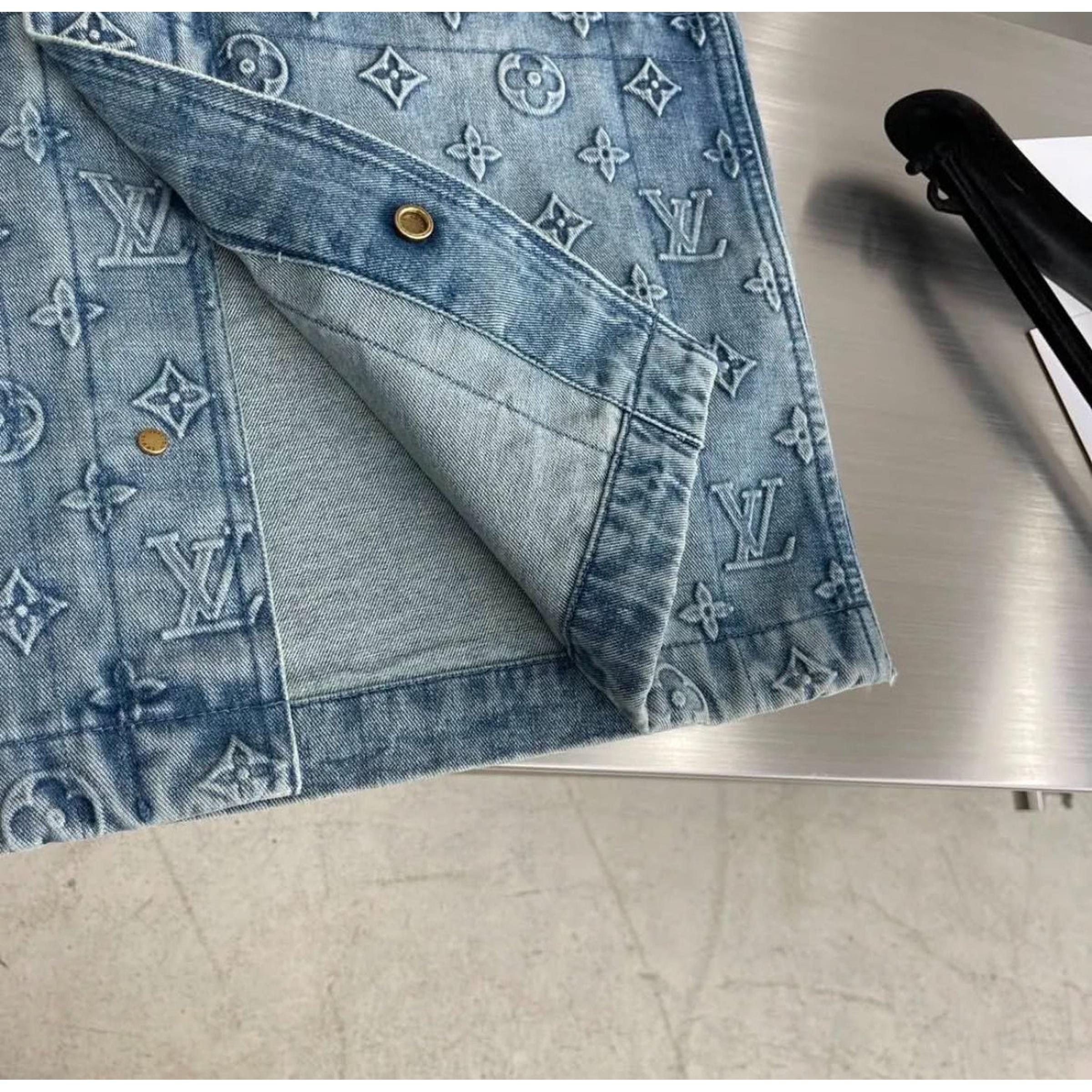 Premium Denim Monogram Summer 2 piece Set