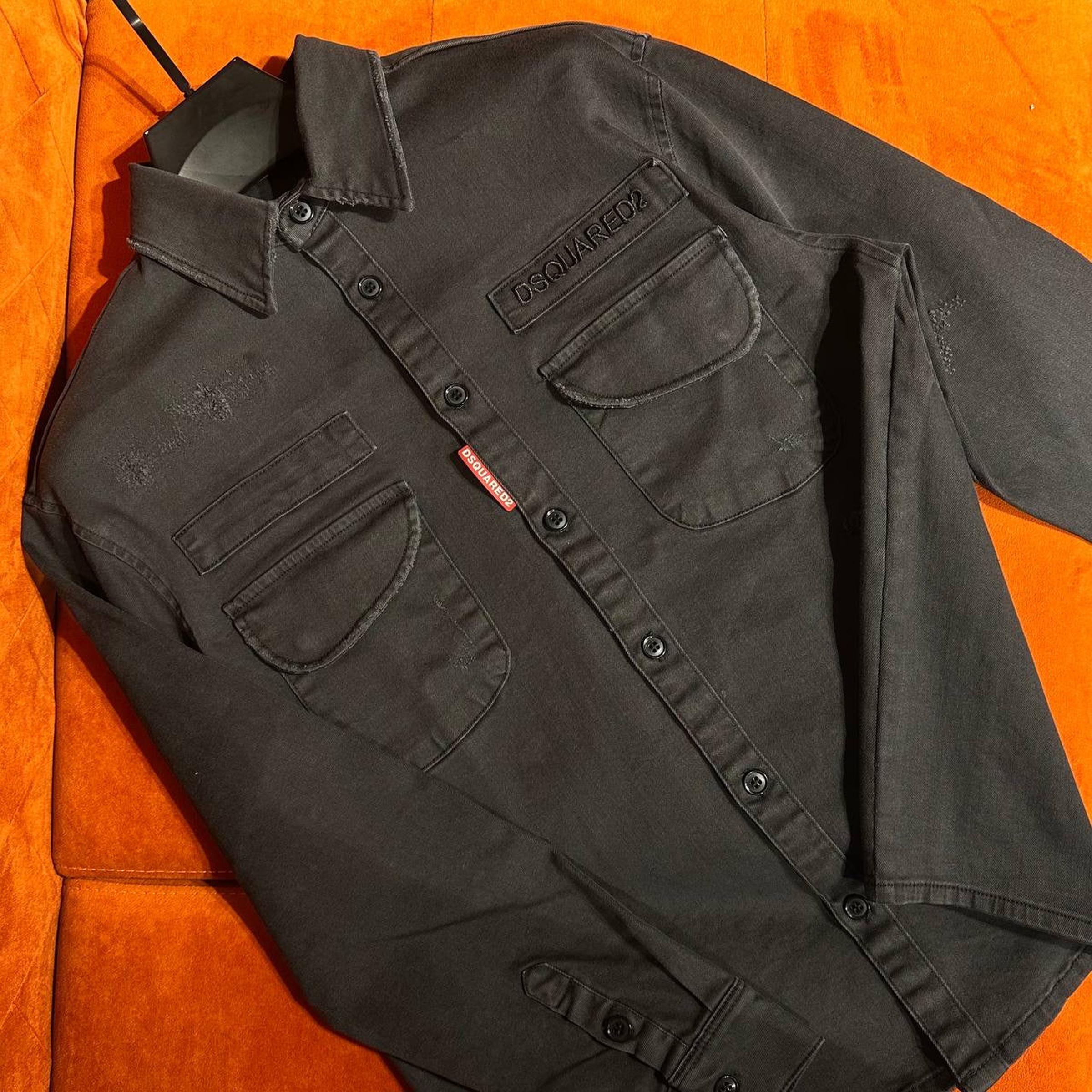 Černá džínová košilová bunda