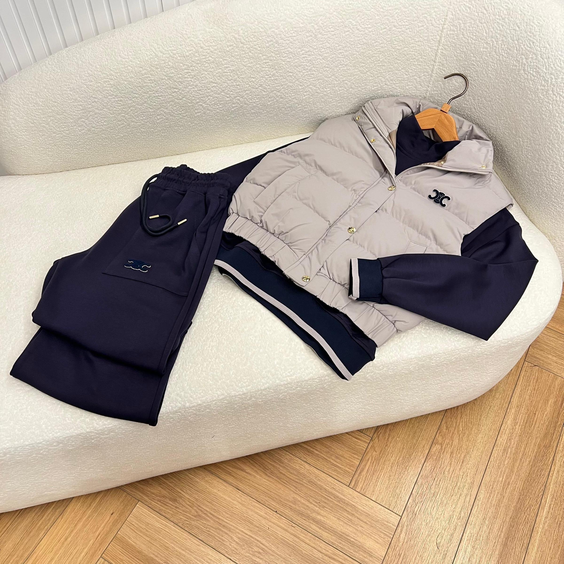 Dark Blue Women Cotton Set in 2 Pieces (Vest not included)