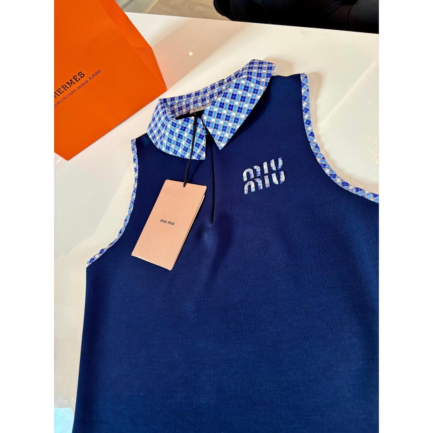 Dark Blue Women Cotton Top