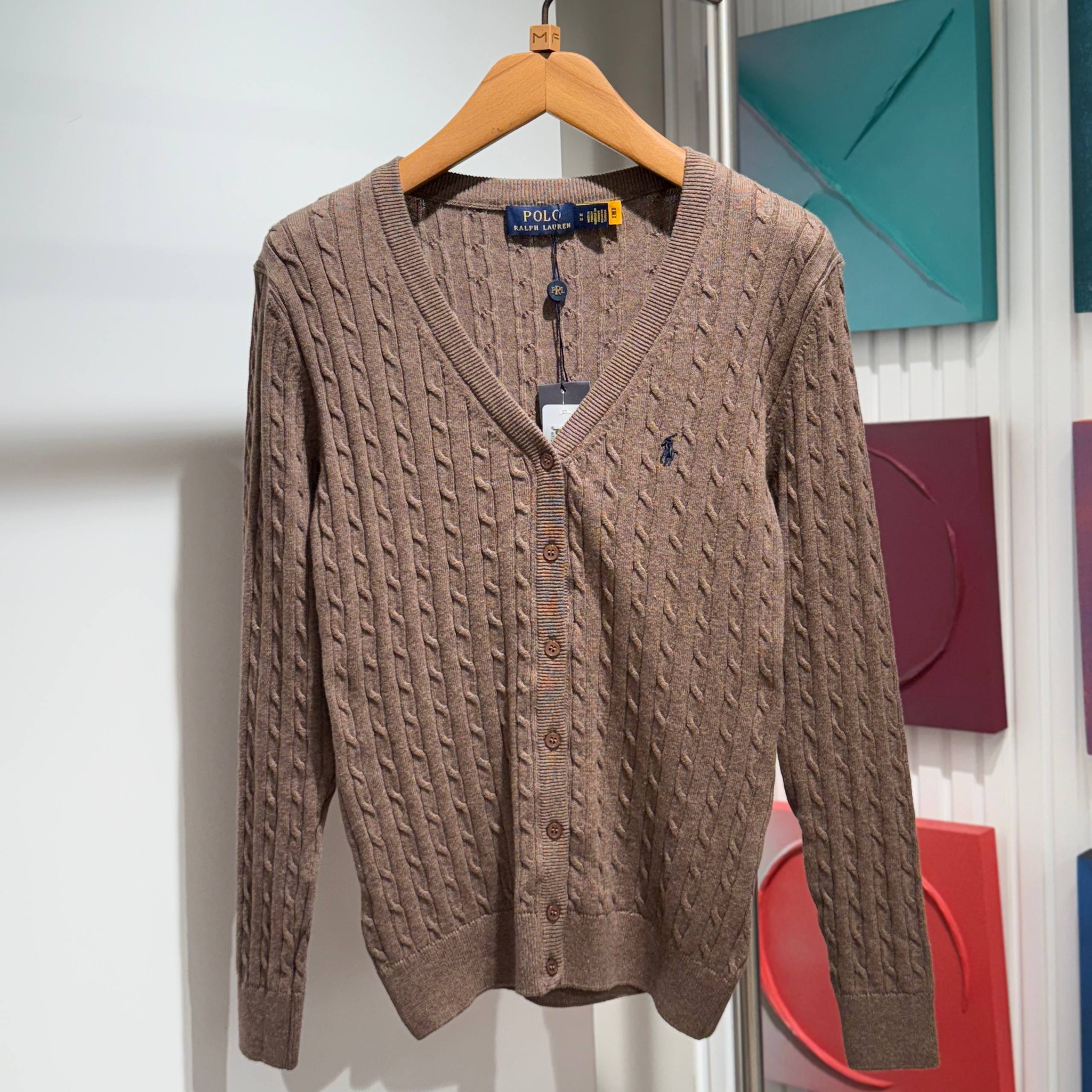 Brown Knitted Women Cardigan