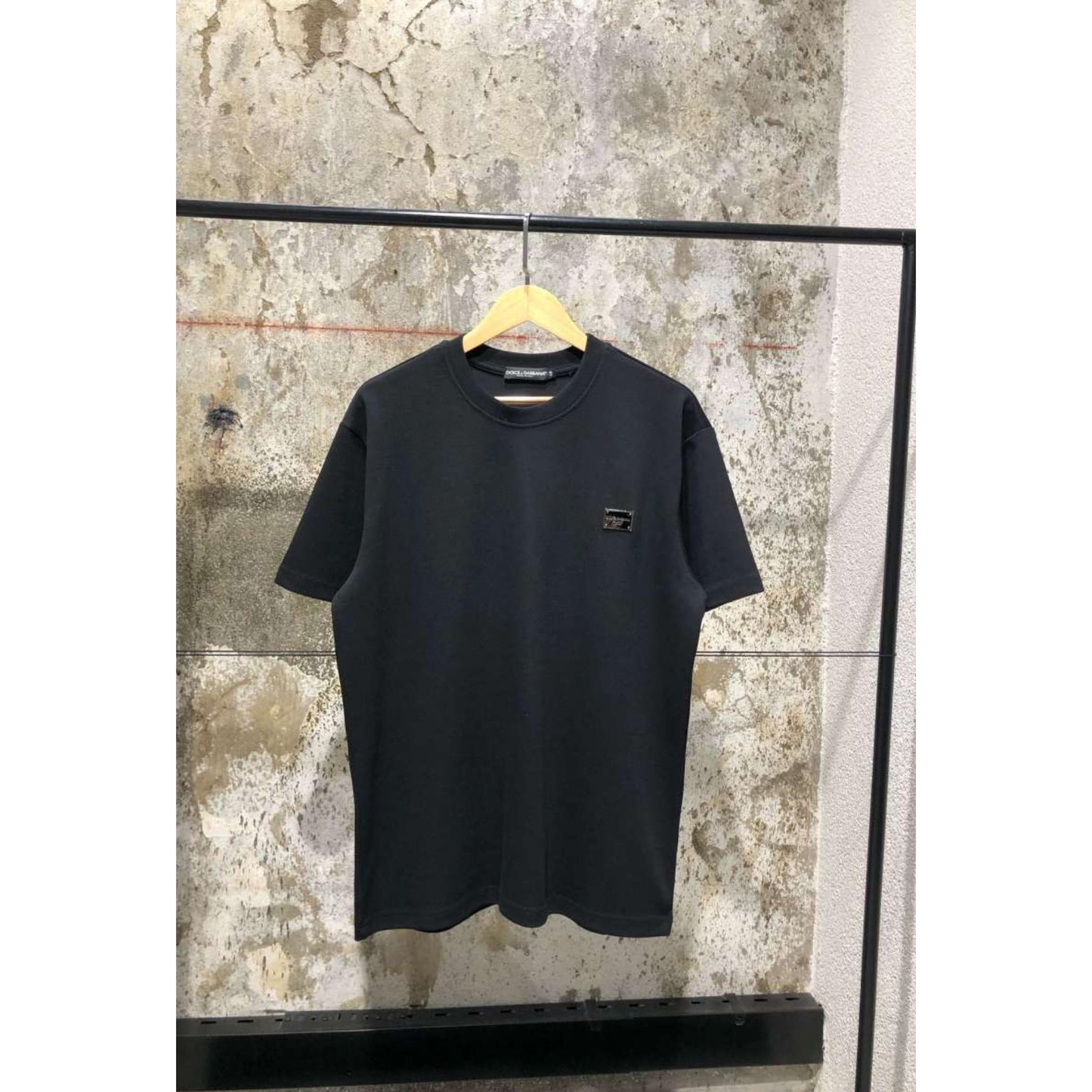 Black Oversized T-Shirt with Metal Emblem