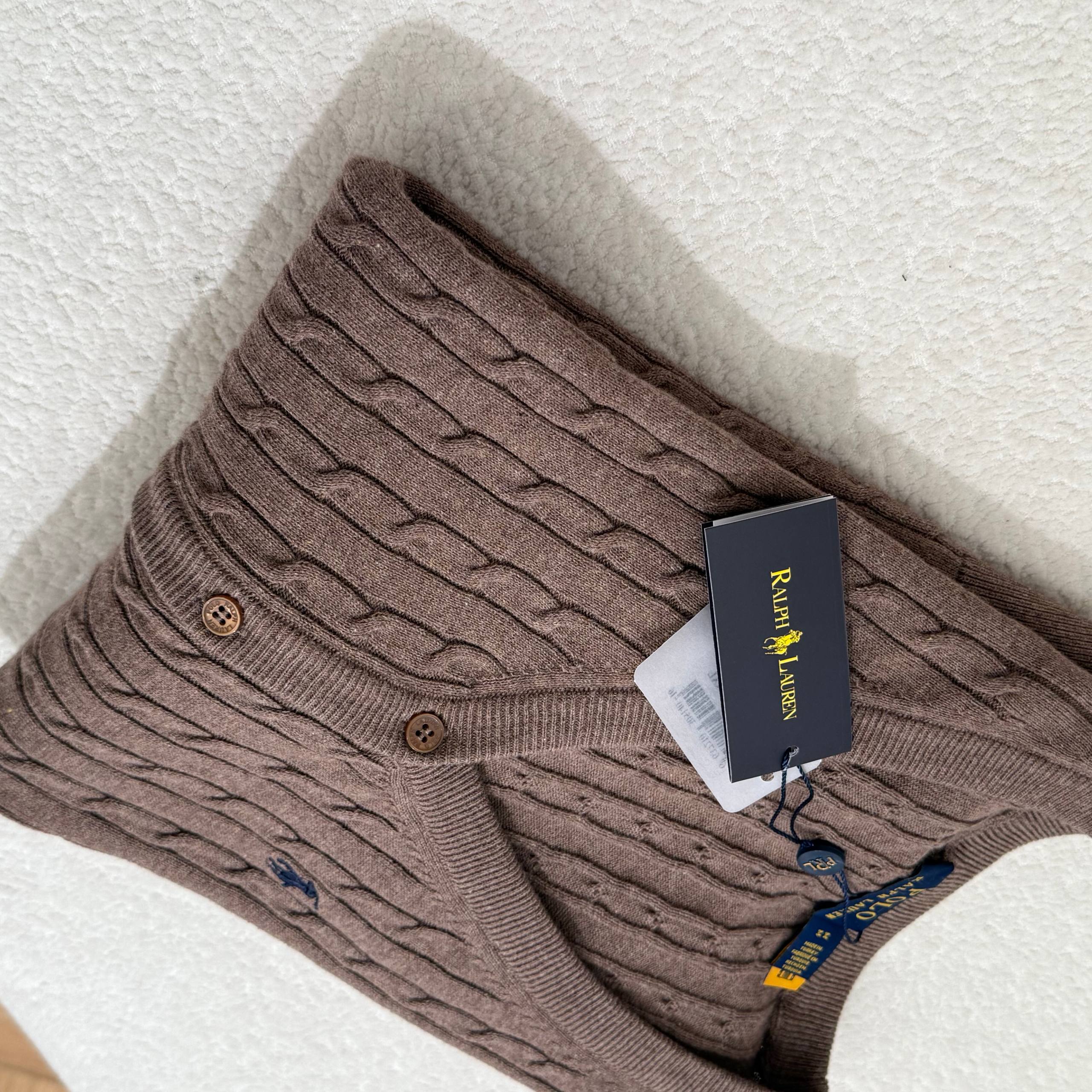 Brown Knitted Women Cardigan