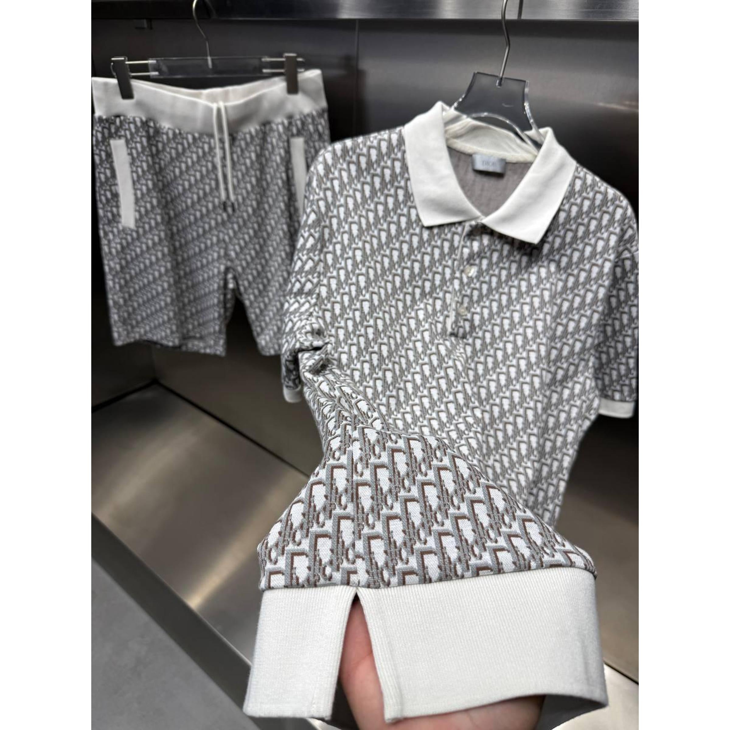 Grey Monogram Premium Cotton Summer Set