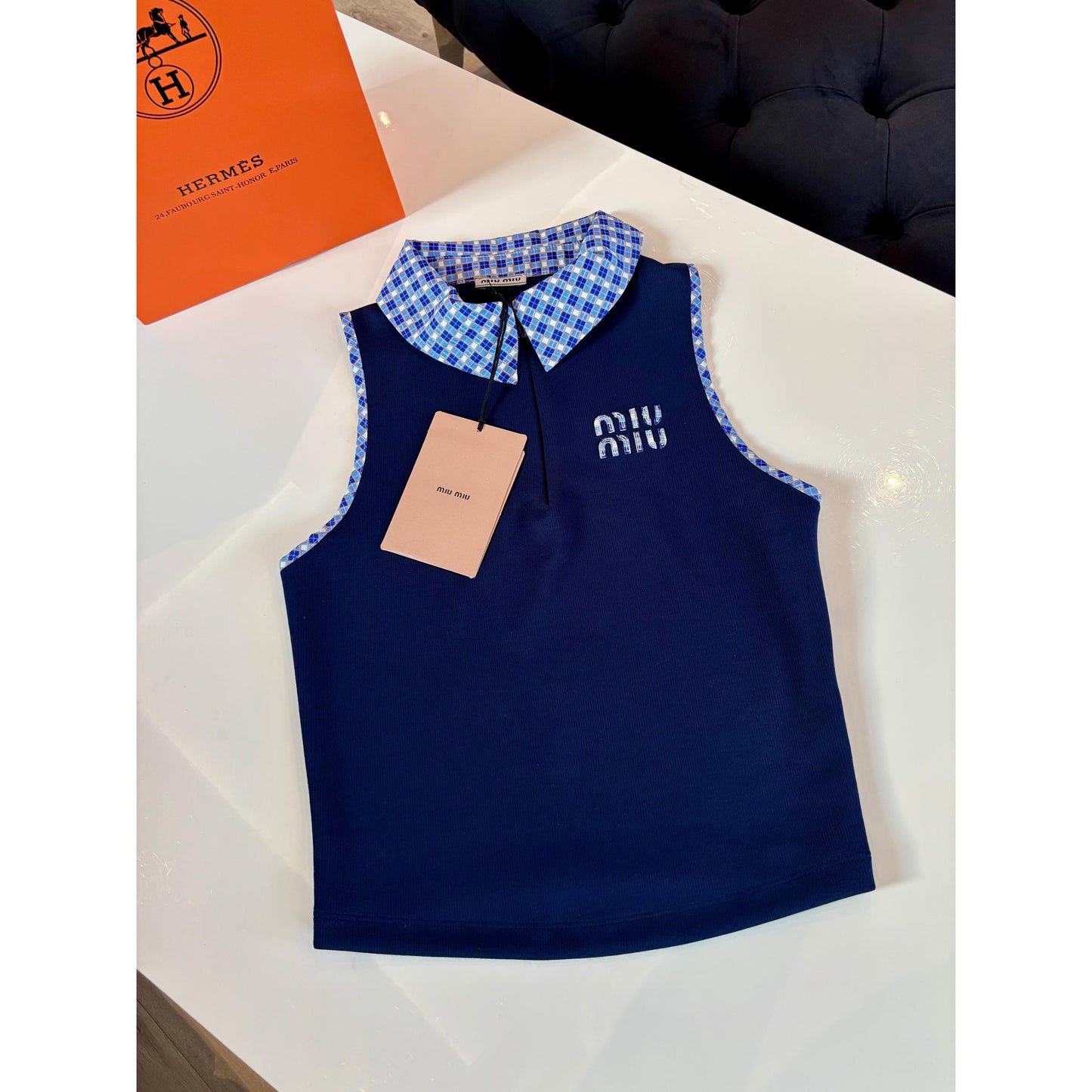 Dark Blue Women Cotton Top
