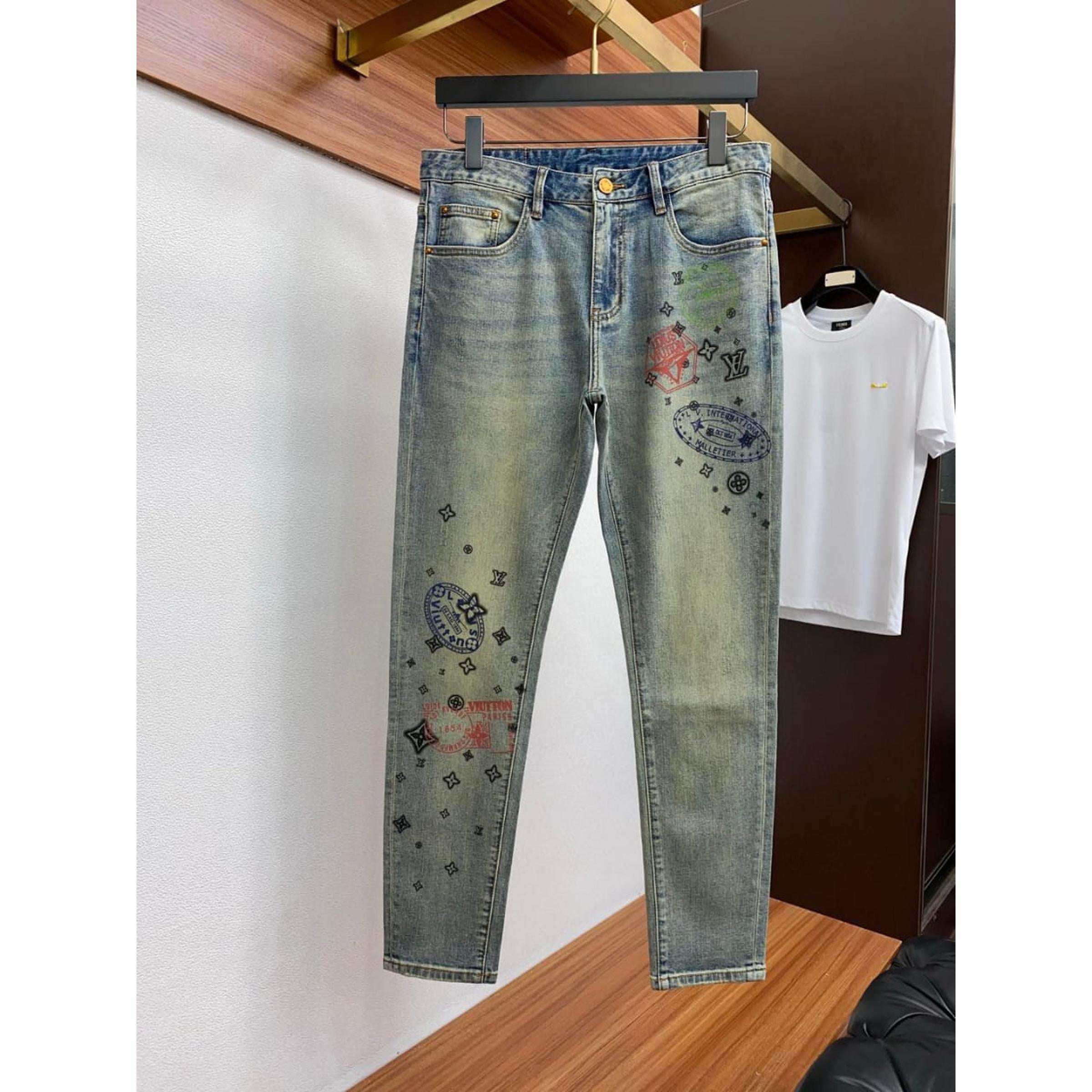 Blue Jeans with Logos