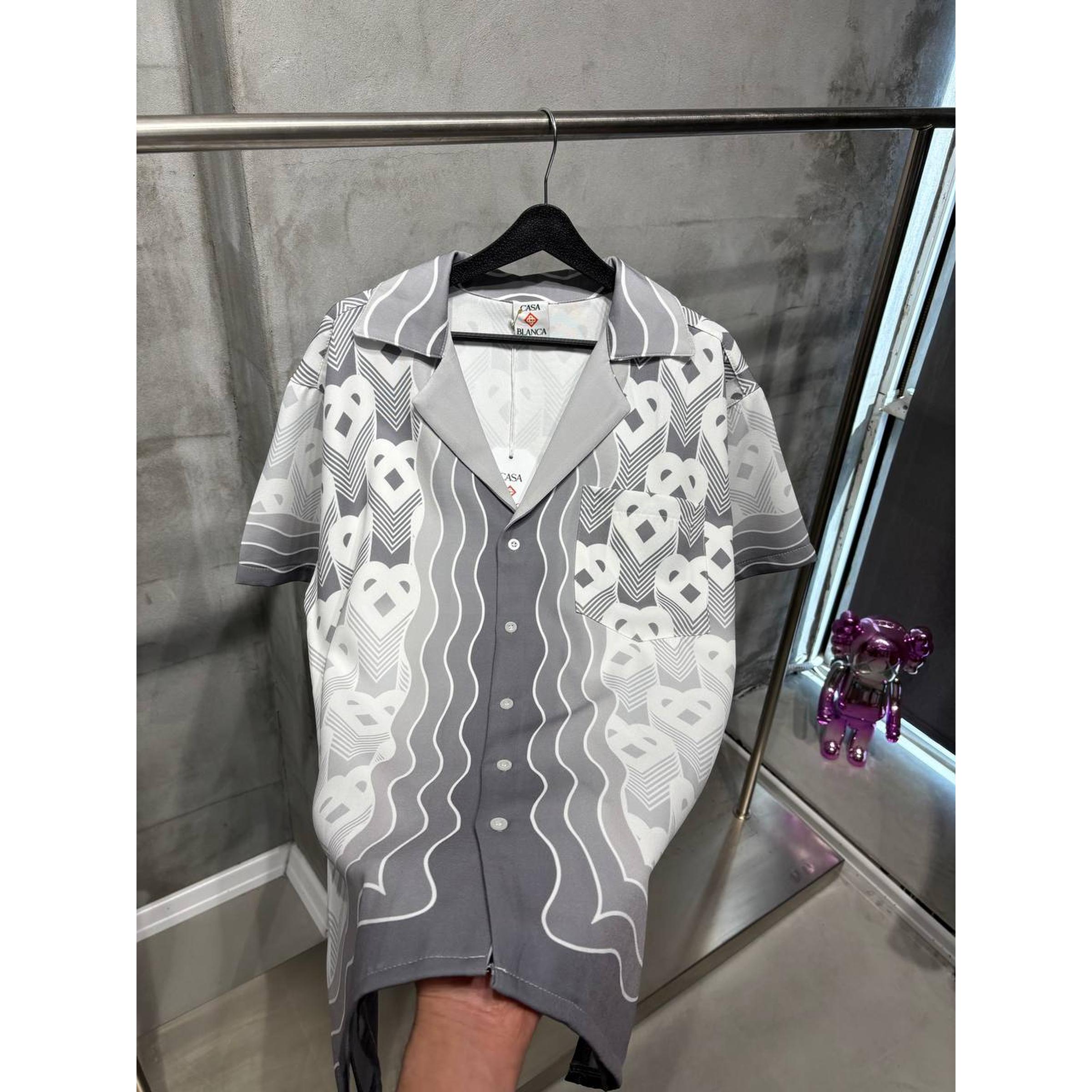 Siva satenska ljetna košulja