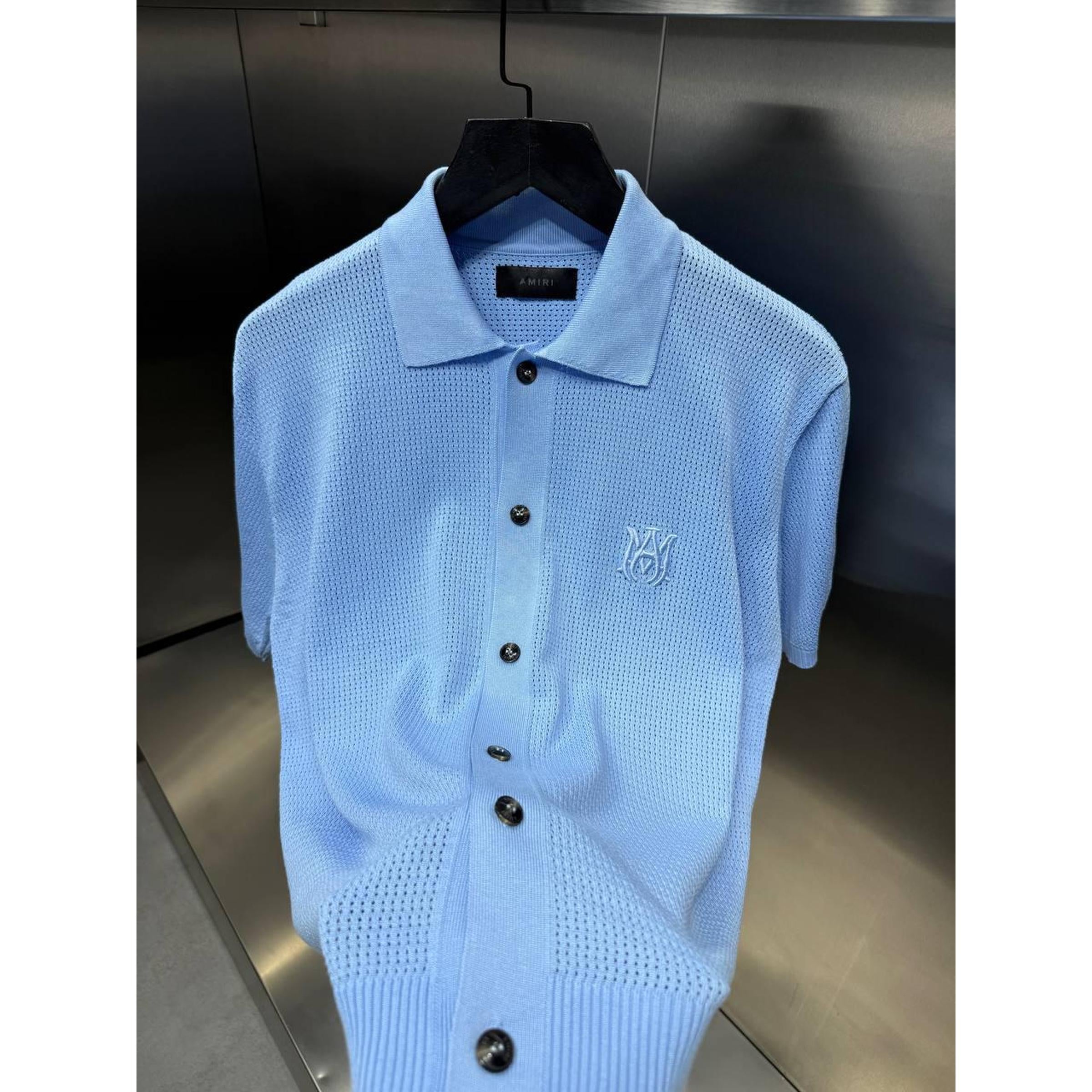 Light Blue Polo Knitted Shirt