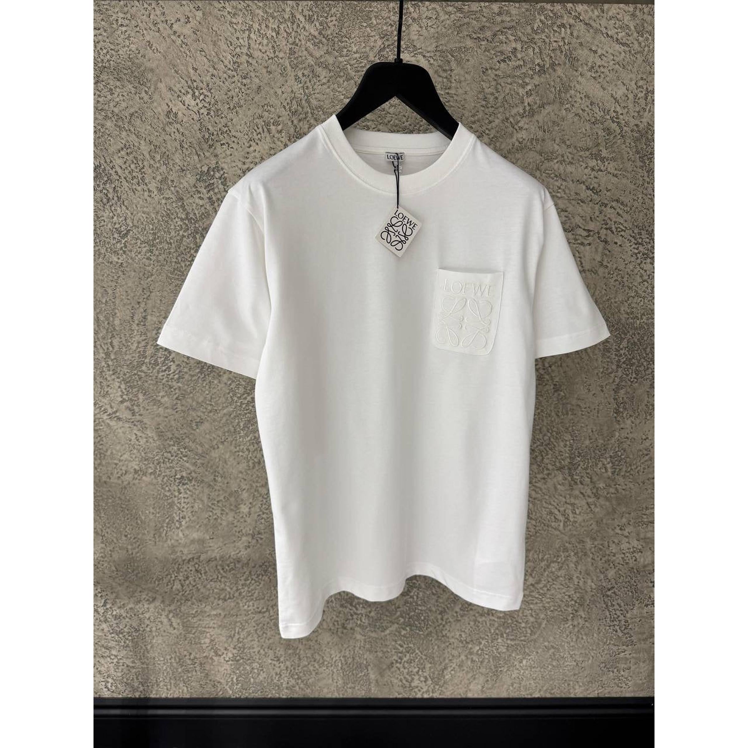 White Oversized Cotton T-shirt with Pocket