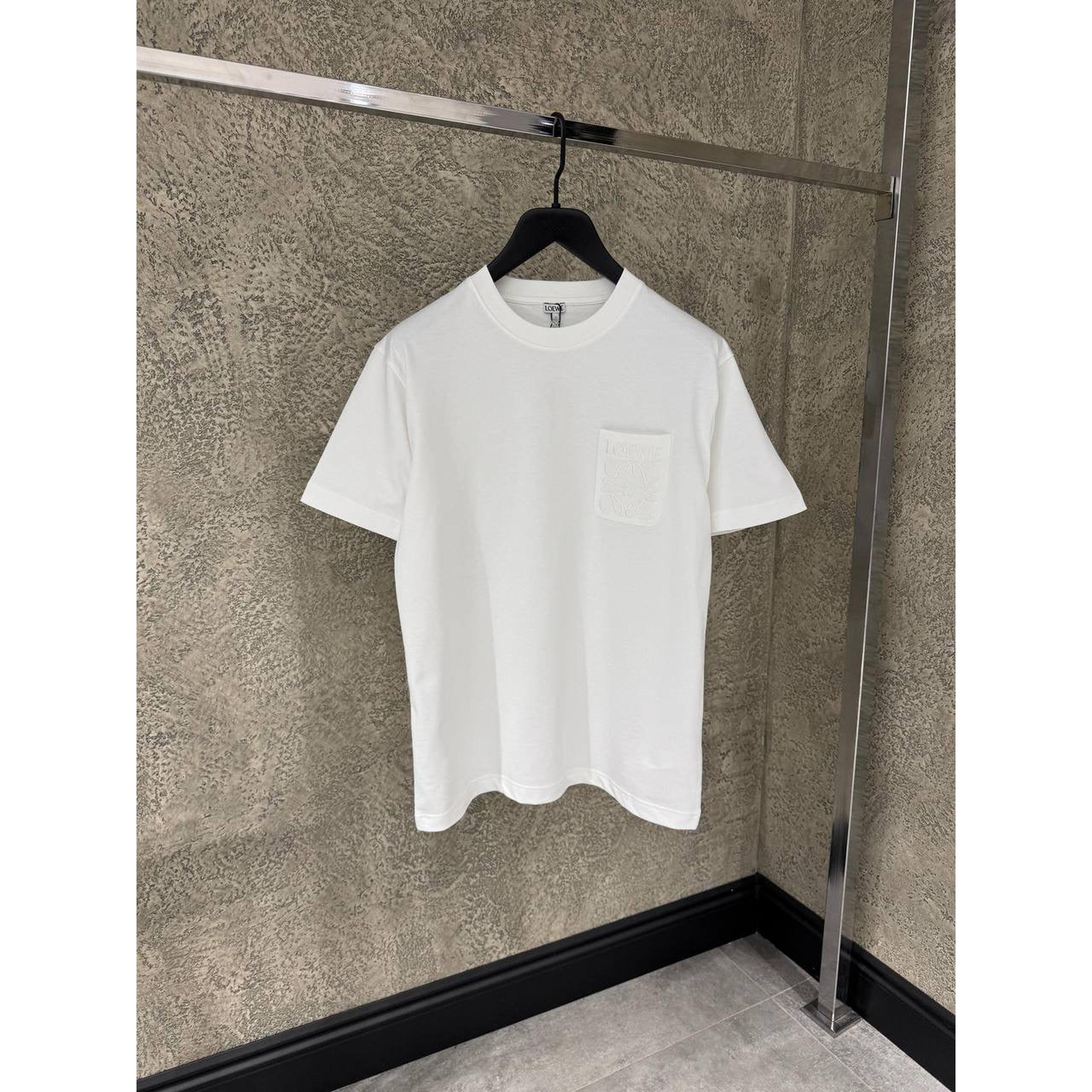 White Oversized Cotton T-shirt with Pocket