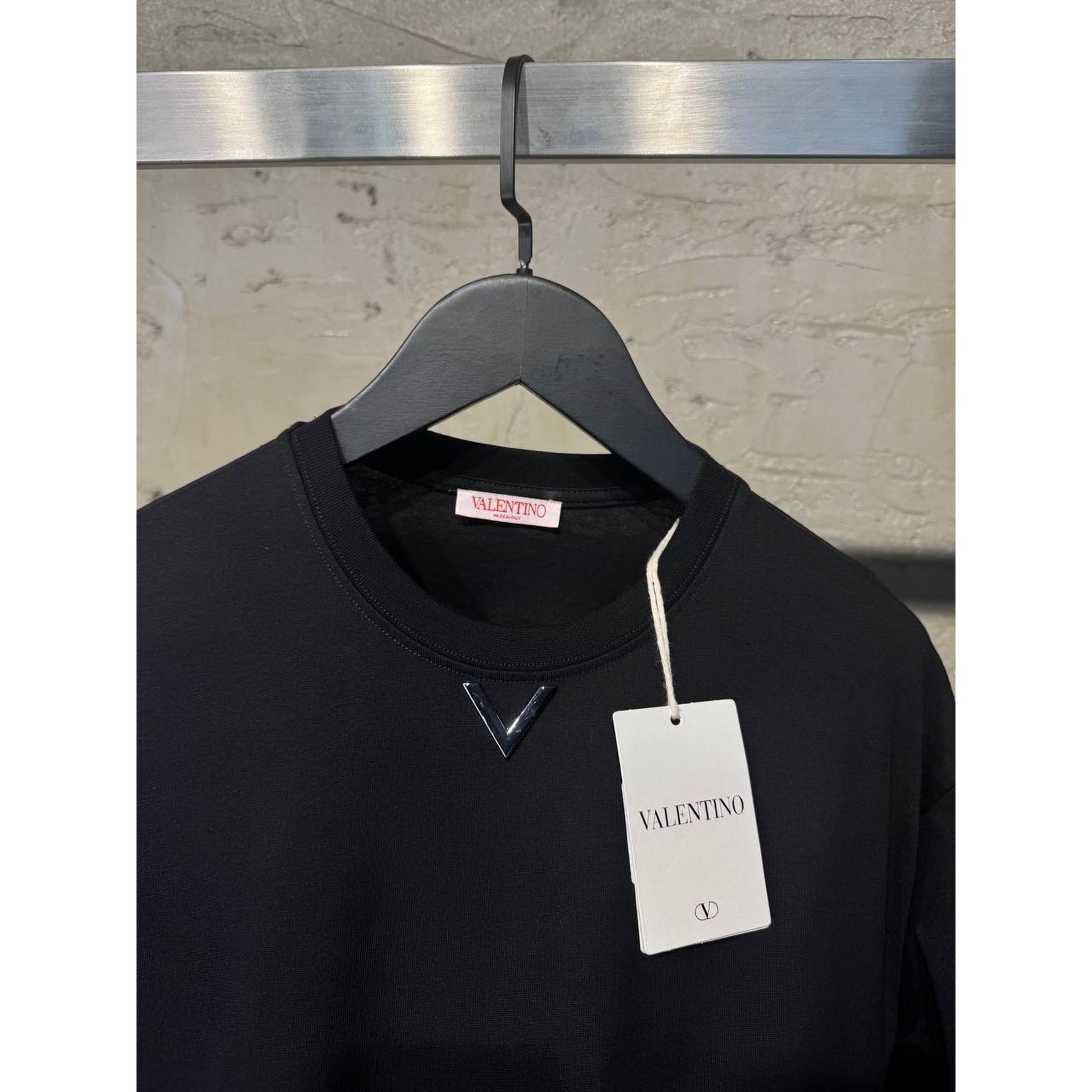 Black Oversized T-Shirt with Metal Logo