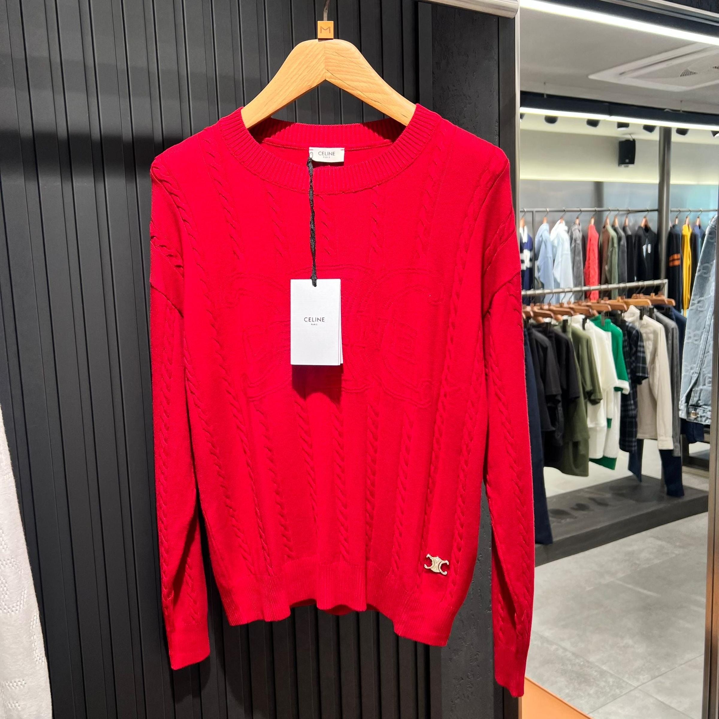 Crveni ženski pleteni džemper