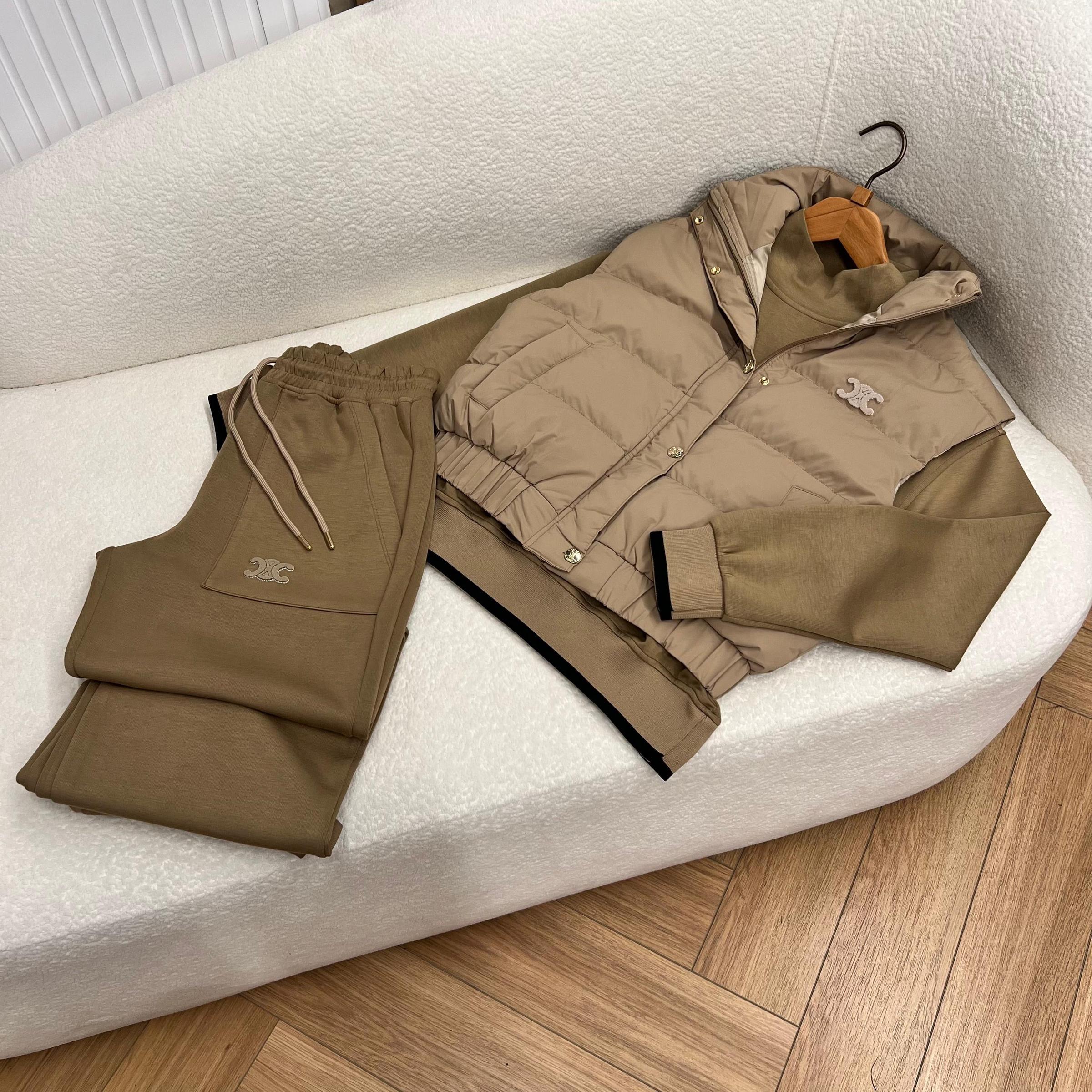 Brown Women Cotton Set in 2 Pieces (Vest not included)