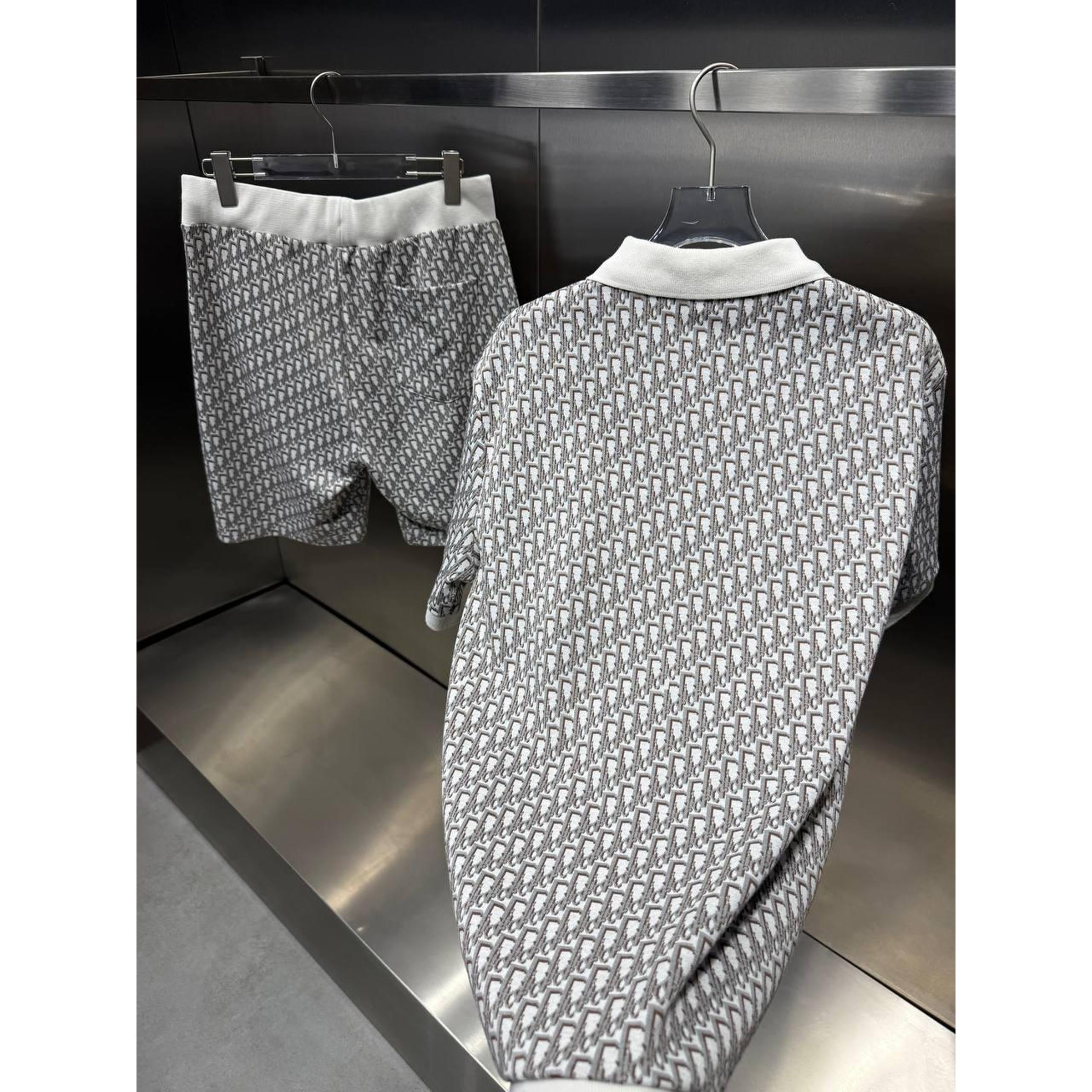 Grey Monogram Premium Cotton Summer Set