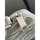 Siva monogram torbica od prave kože