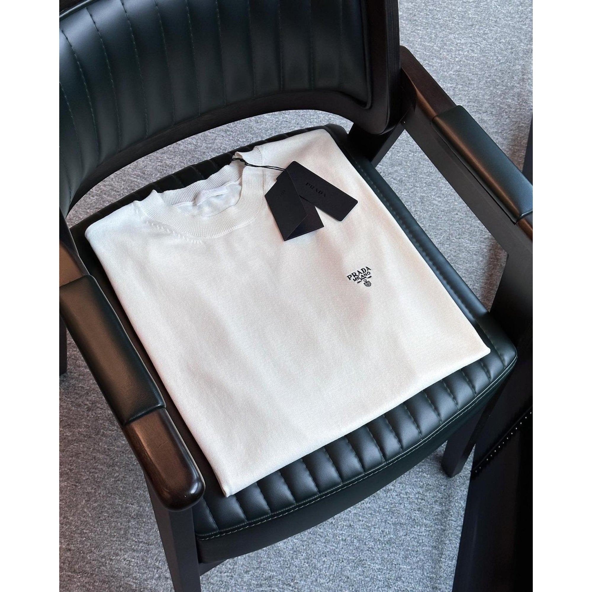 White Knitted Oversized T-Shirt