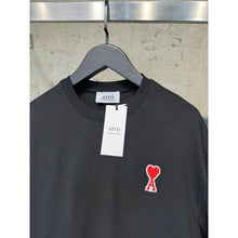 Black Oversized T-Shirt with Red Heart