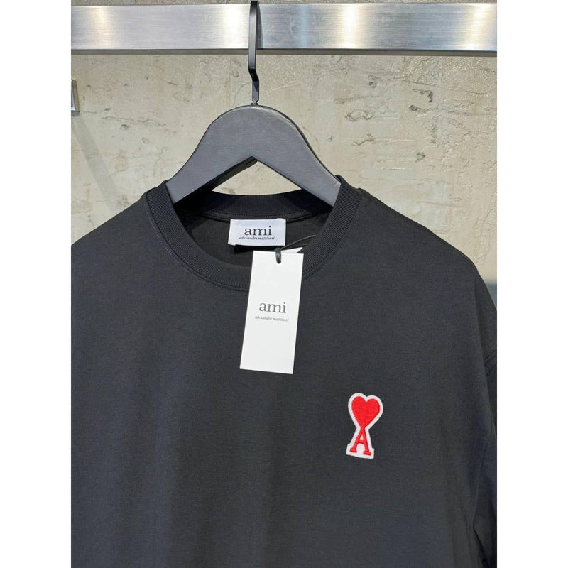 Black Oversized T-Shirt with Red Heart