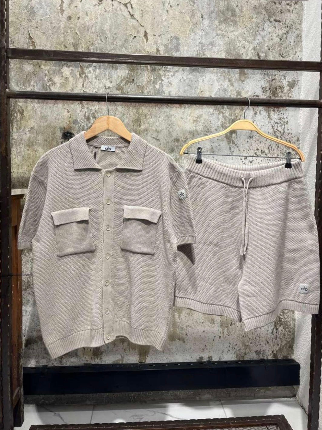 Beige Knitted Summer Set