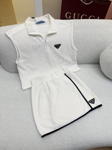 White Cotton Women Summer Set