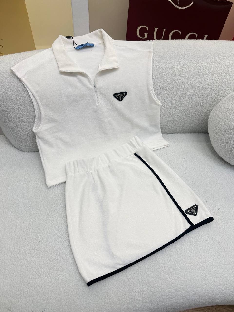 White Cotton Women Summer Set