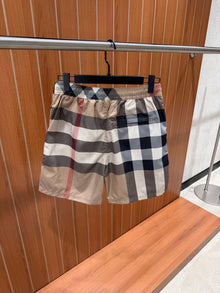 Beige Striped Swimwear